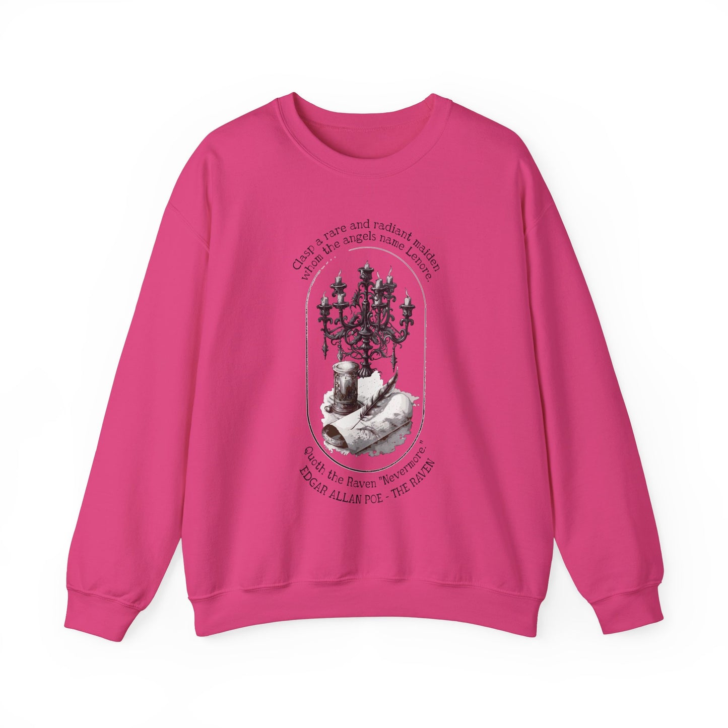Edgar Allan Poe, Nevermore The Raven Sweatshirt, Book Lover, Halloween, Haunting Gothic Gift, Light, Dark Academia, Horror Movie Sweater Sweatshirt Printify S Heliconia