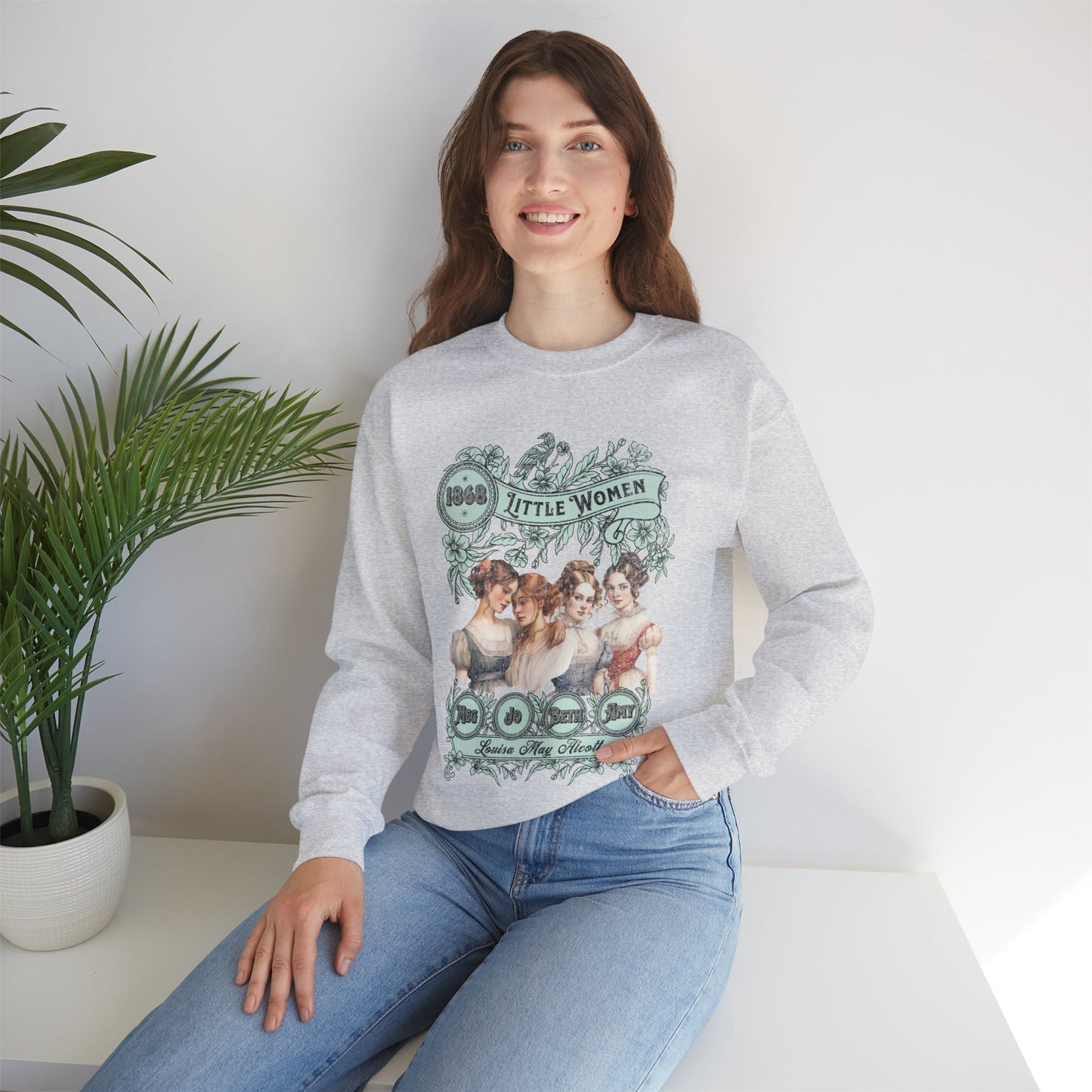 Little Women Sweatshirt, Louisa May Alcott Historical Romance Sweater, Bookish Literary Fan Art Gift, Gift for Her, Bookclub Crewneck Shirt Sweatshirt Printify