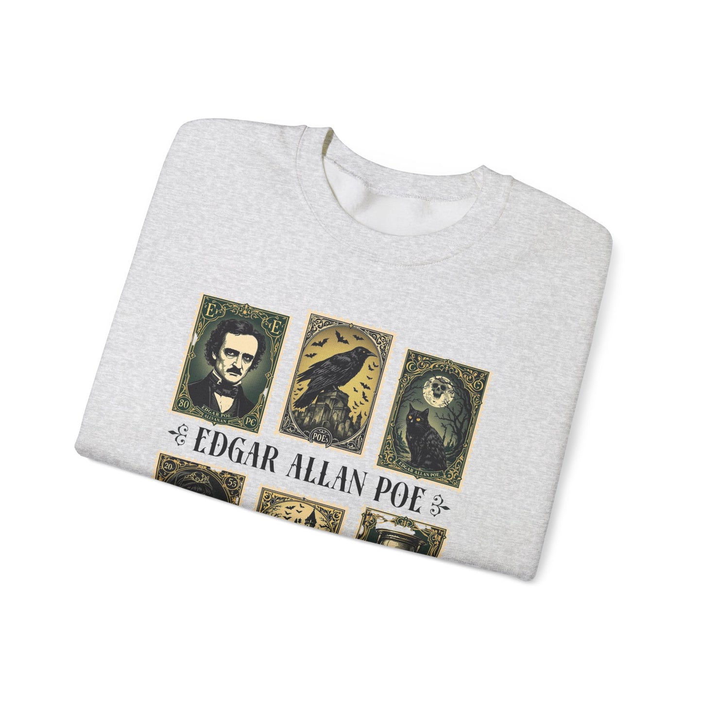 Edgar Allan Poe Sweatshirt The Raven Nevermore Gothic Horror Sweater Dark Academia Macabre Halloween Gift for Book Lovers Birthday Christmas Sweatshirt Printify