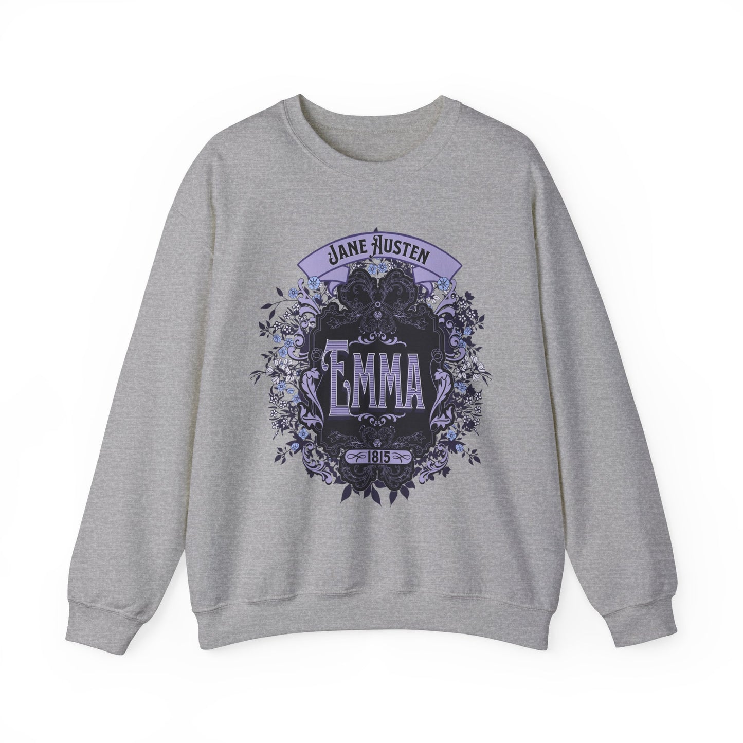 Jane Austen Sweatshirt, Emma Historical Romance Sweater, Bookish Literary Jane Austen Fan Art Gift, Gift for Her, Bookclub Shirt Sweatshirt Printify S Sport Grey