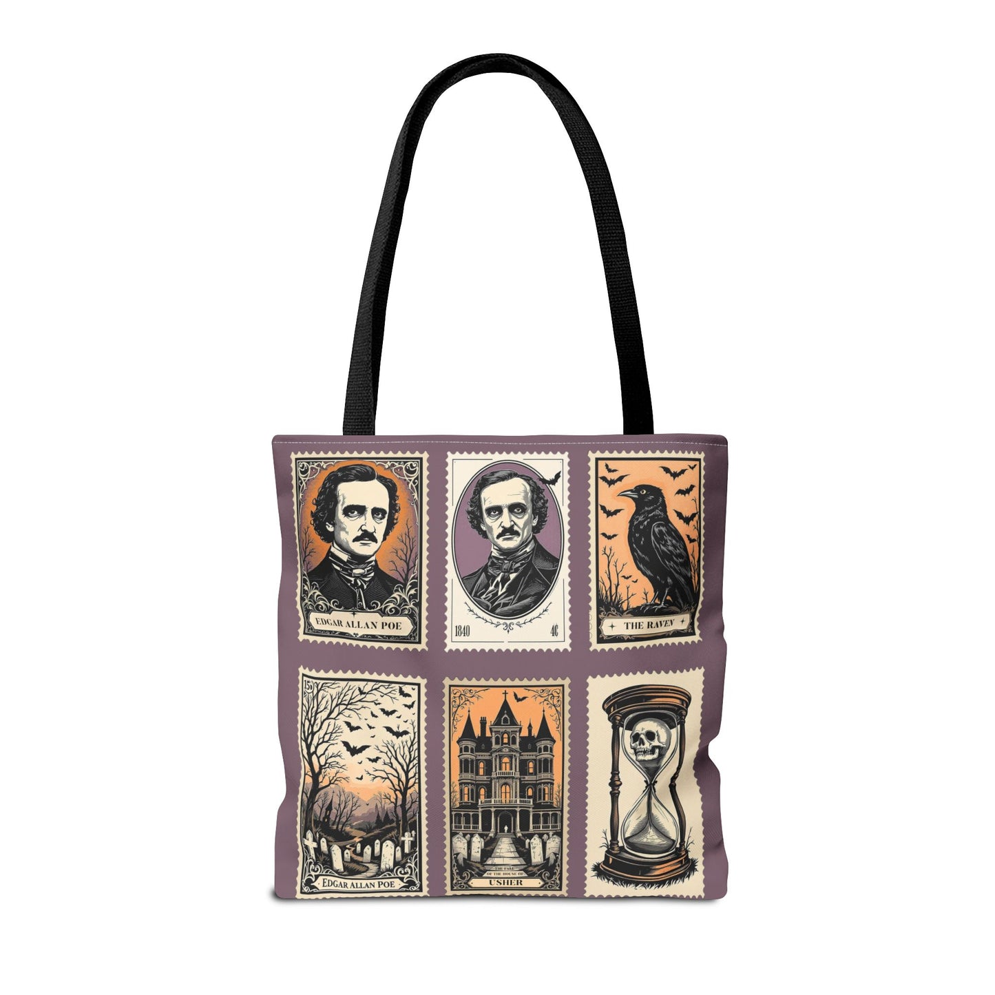 Edgar Allan Poe Tote Bag Gothic Literary Gift for Book Lover Dark Academia Macabre Accessory Halloween Tote Fall School Bag for Poetember Bags Printify