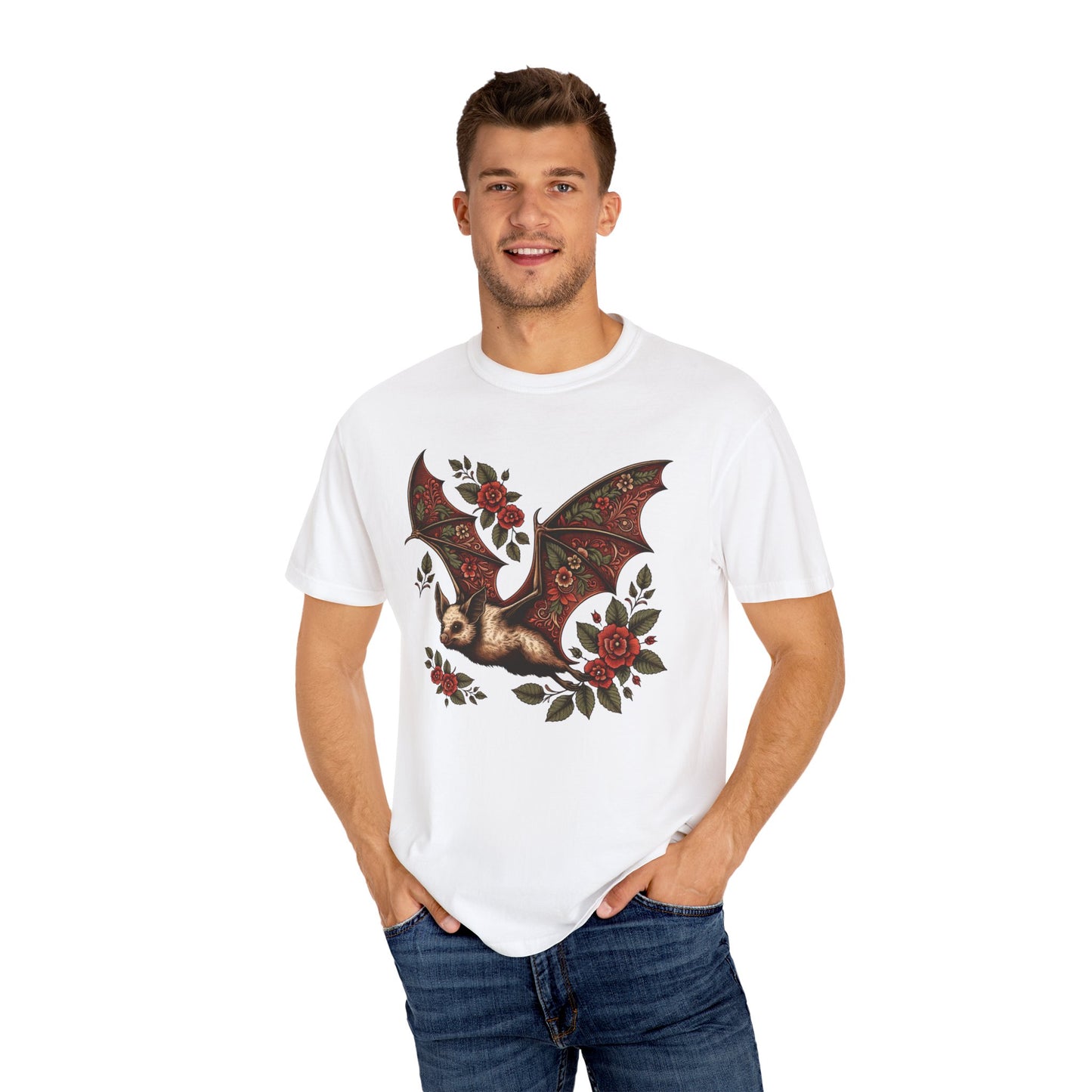 Vintage Bat TShirt Autumn Fall Style Bat Shirt For Halloween Party Spooky Vibes Witchy Dark Academia Comfort Colors Unisex Oversized Shirt T-Shirt Printify