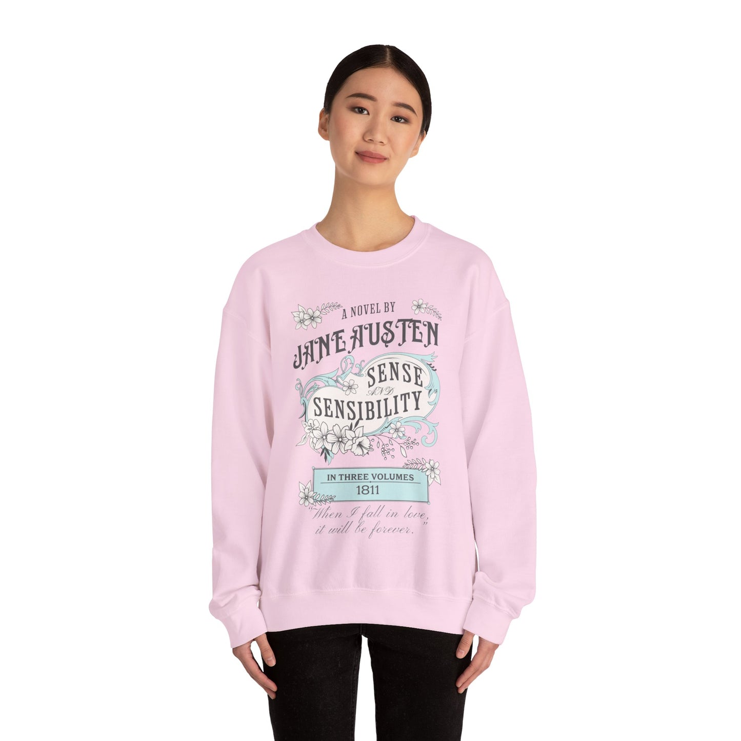 Jane Austen Sweatshirt, Sense & Sensibility Historical Romance Sweater, Bookish Literary Jane Austen Fan Art Gift, Gift for Her, Readers, Sweatshirt Printify