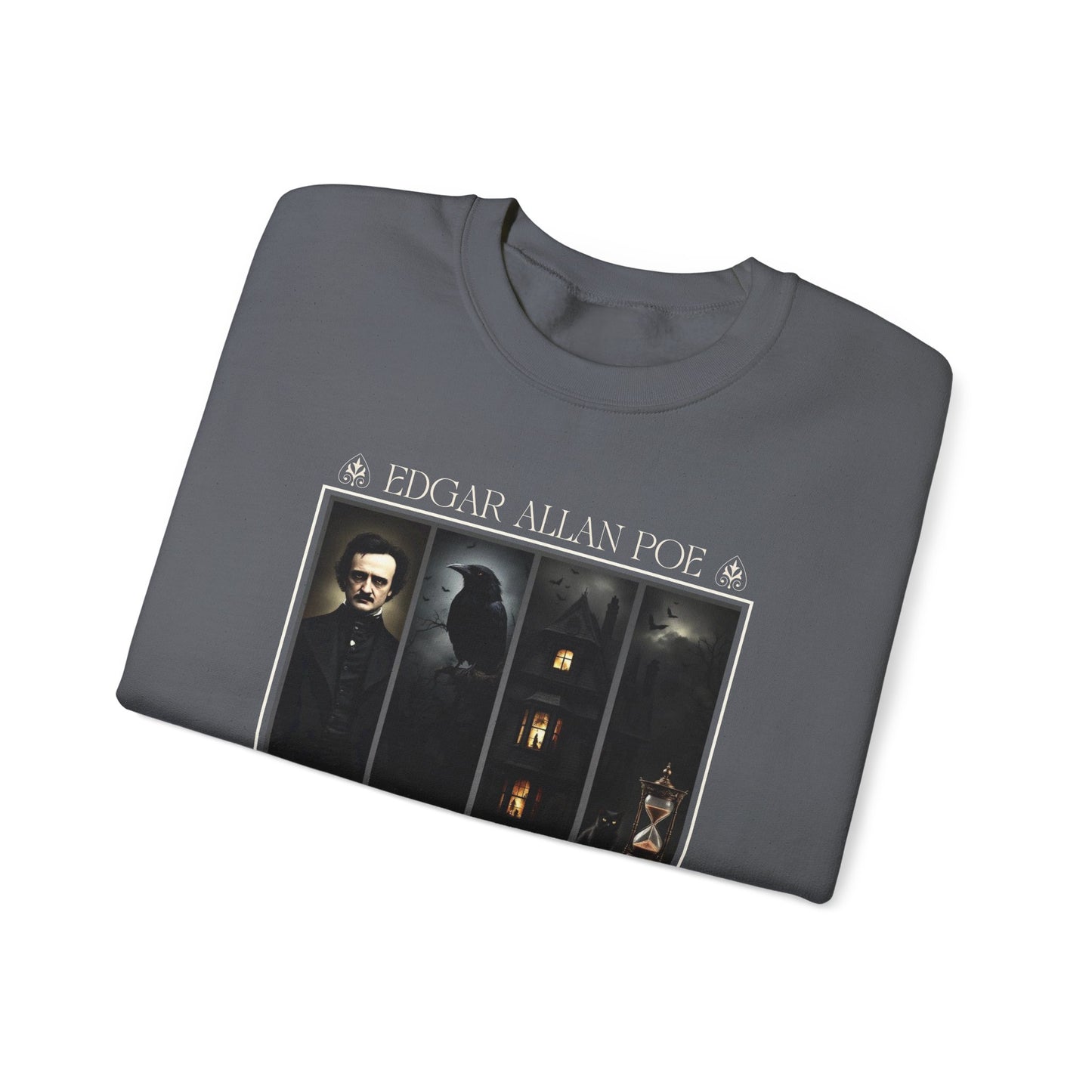 Edgar Allan Poe Sweatshirt The Raven Nevermore Gothic Horror Sweater Dark Academia Macabre Halloween Gift for Book Lovers Birthday Christmas