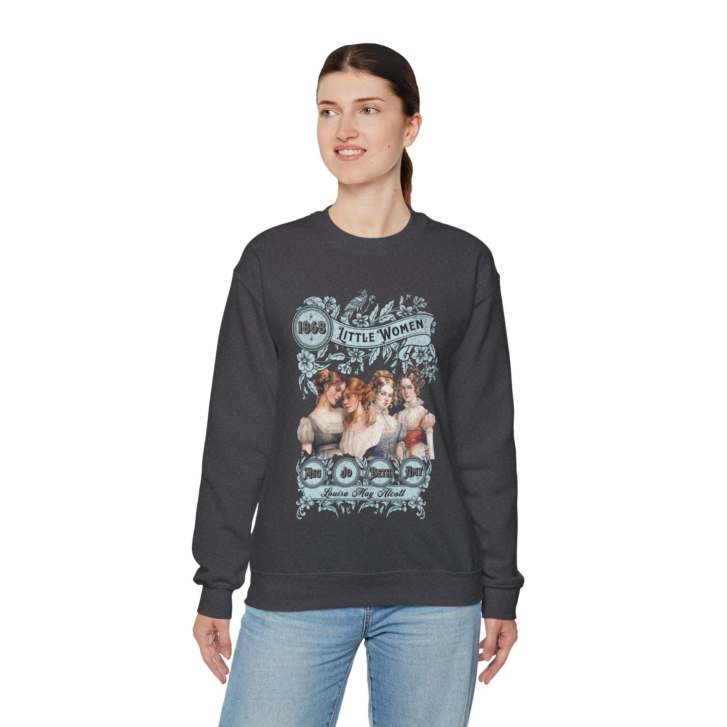 Little Women Sweatshirt, Louisa May Alcott Historical Romance Sweater, Bookish Literary Fan Art Gift, Gift for Her, Bookclub Crewneck Shirt Sweatshirt Printify