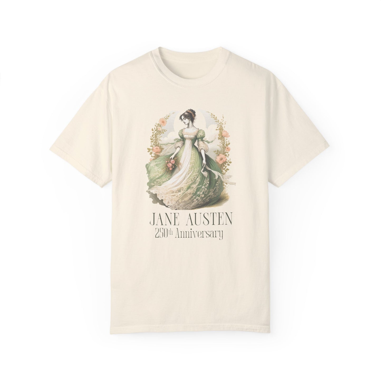 Jane Austen T-Shirt 250th Anniversary Gift For Her Birthday Historical Romance Tee Bookish Literary Gift Bookclub Booknerd Book Lover Shirt T-Shirt Printify Ivory S