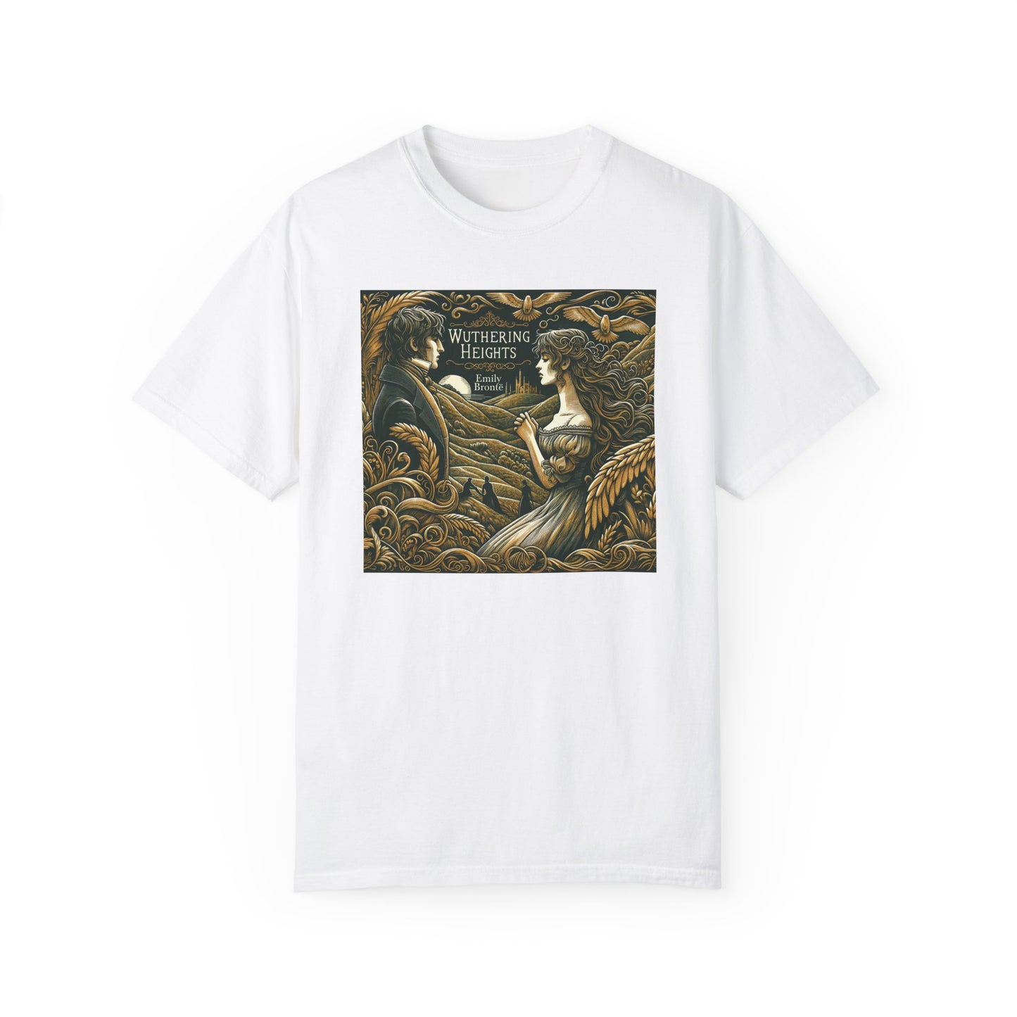 Wuthering Heights T-Shirt Emily Brontë Romantasy Literarure Shirt Bookish Academia Gift For Her Birthday Heathcliffe Bookclub Booknerd Tee T-Shirt Printify White S