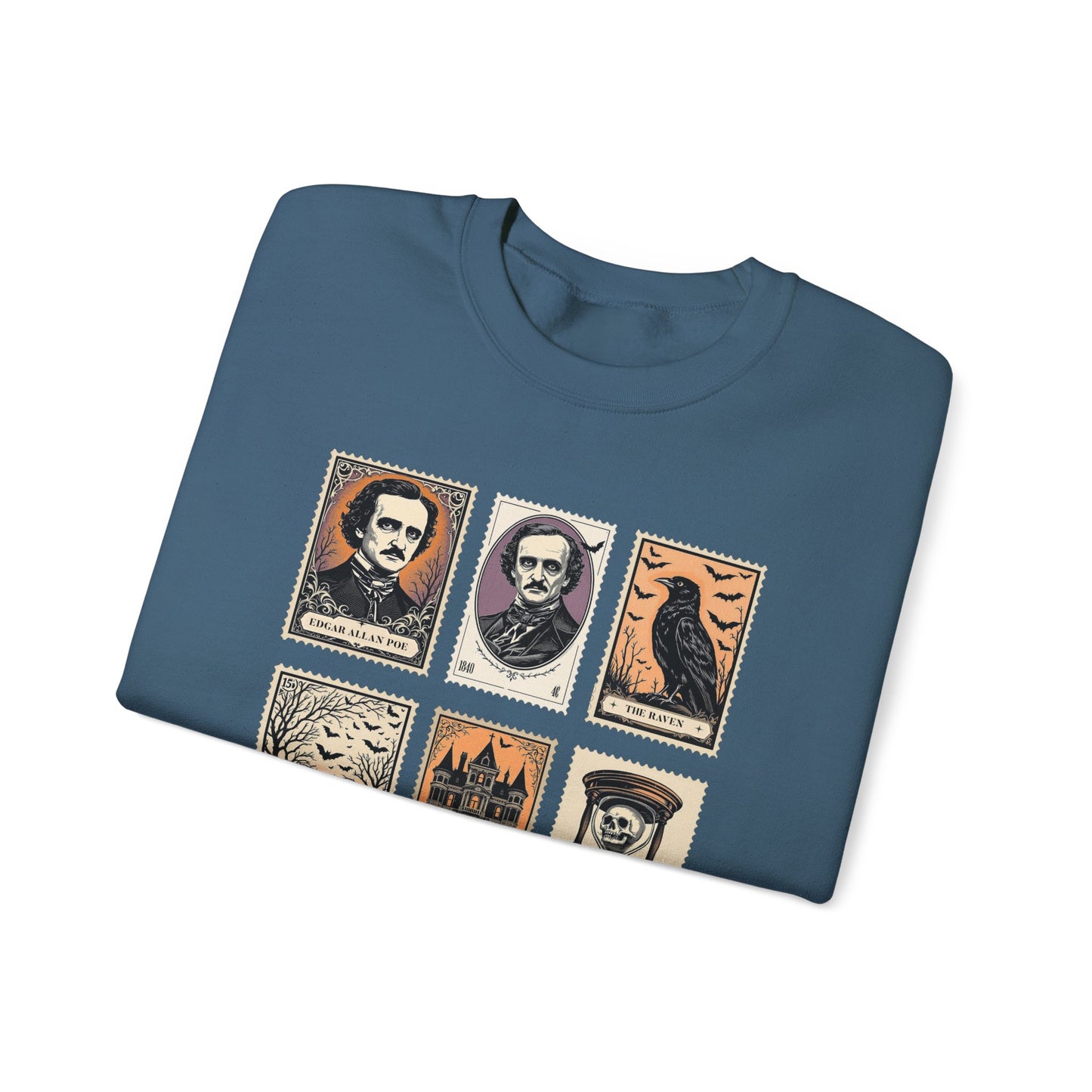 Edgar Allan Poe Sweatshirt The Raven Nevermore Gothic Horror Sweater Dark Academia Macabre Halloween Gift for Book Lovers Birthday Christmas