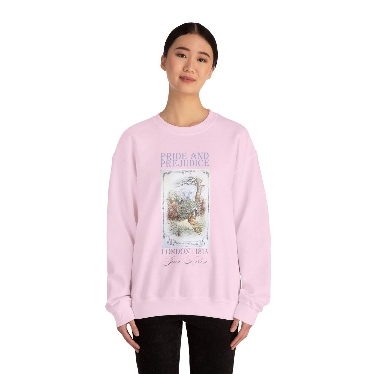Jane Austen Sweatshirt, Pride & Prejudice Historical Romance Sweater, Bookish Literary Jane Austen Fan Art Gift for Her, Bookclub Shirt Sweatshirt Printify