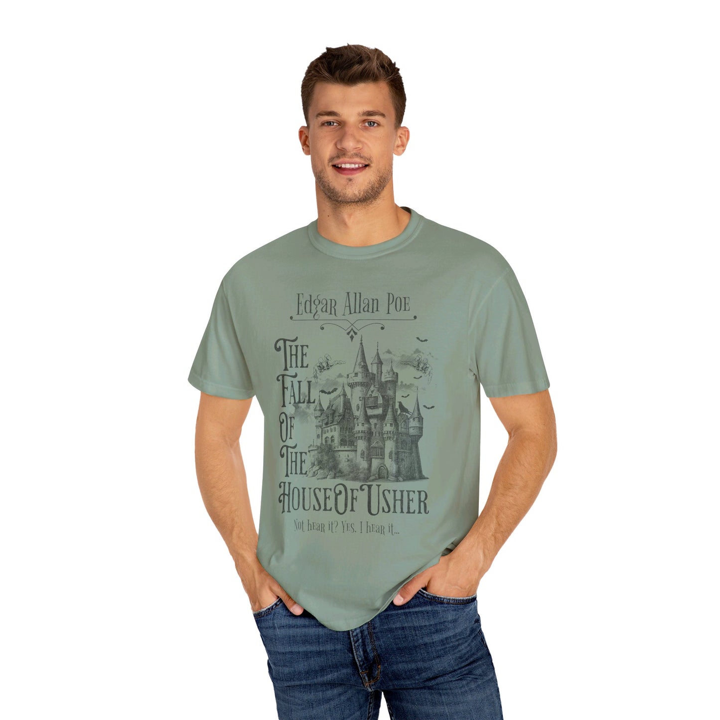Edgar Allan Poe Shirt, The Fall of the House of Usher Tee, Book Lover Shirt, Halloween, Fall, Gothic, Light Academia, Comfort Colours TShirt T-Shirt Printify