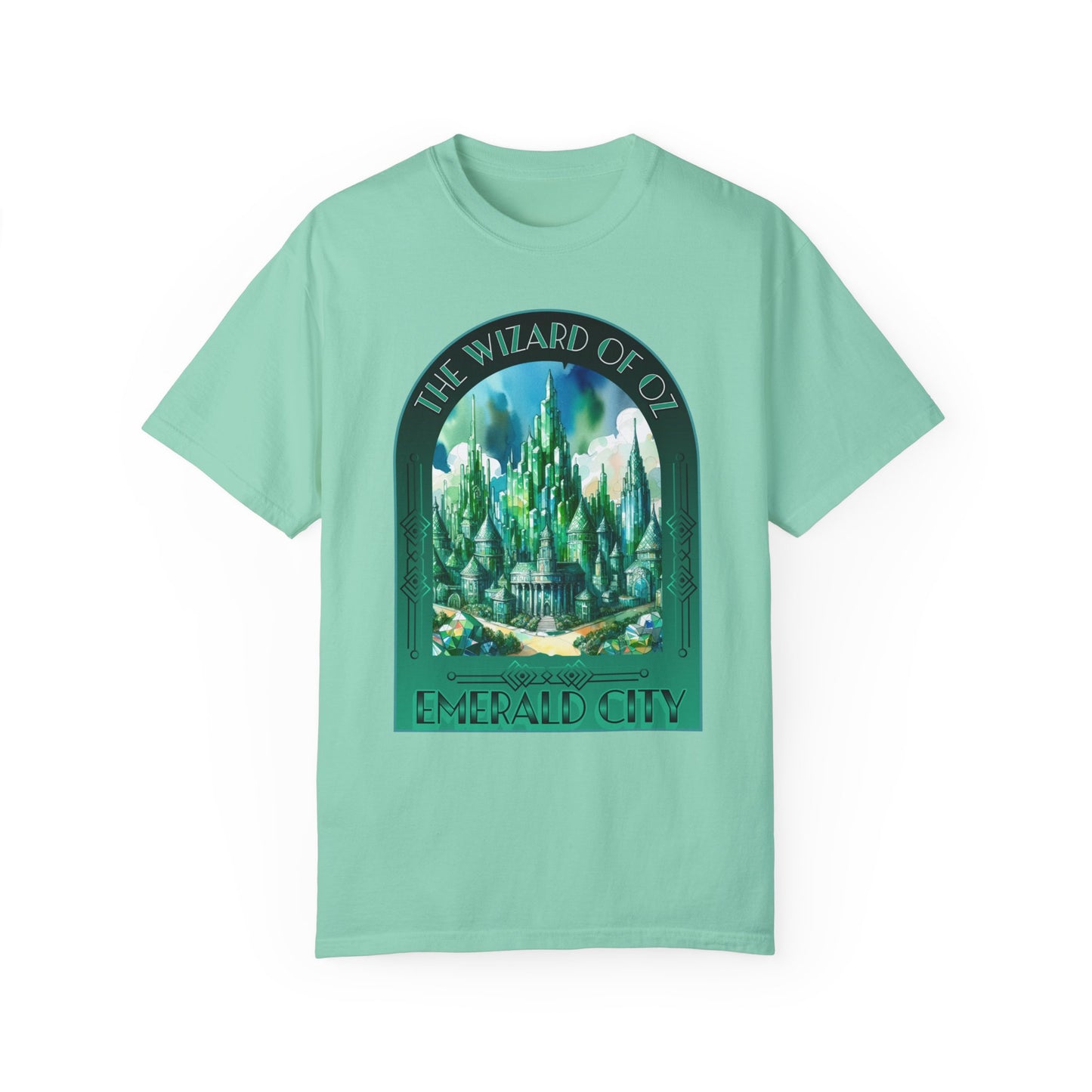 Emerald City T-Shirt, Wizard of Oz Tee, Garment-Dyed Unisex Shirt, Magical T-Shirt, Fantasy Apparel, Gifts for Broadway and Theatre Fans T-Shirt Printify Island Reef S