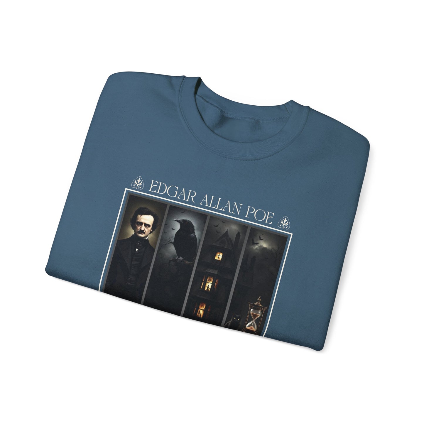 Edgar Allan Poe Sweatshirt The Raven Nevermore Gothic Horror Sweater Dark Academia Macabre Halloween Gift for Book Lovers Birthday Christmas