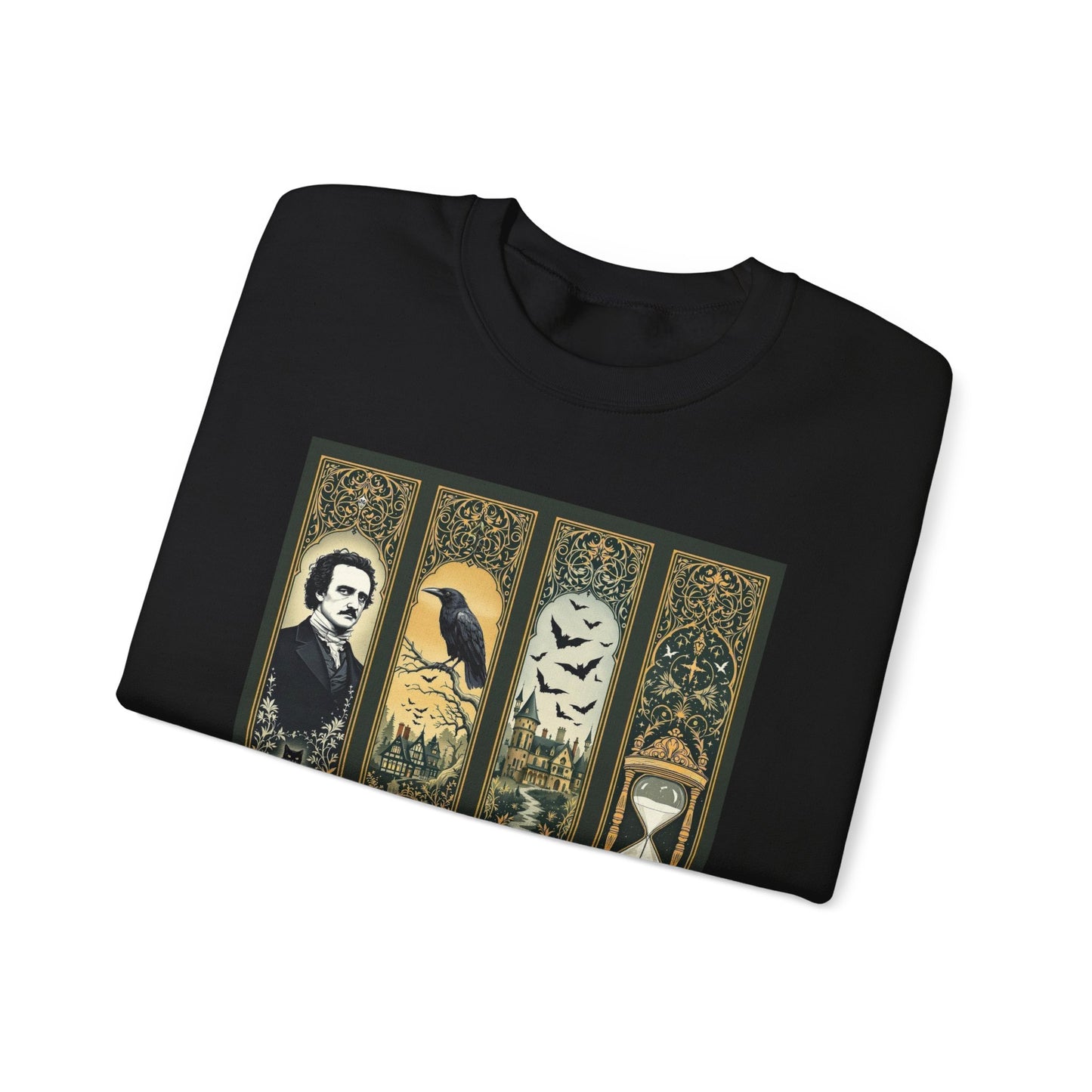 Edgar Allan Poe Sweatshirt The Raven Nevermore Gothic Horror Sweater Dark Academia Macabre Halloween Gift for Book Lovers Birthday Christmas Sweatshirt Printify