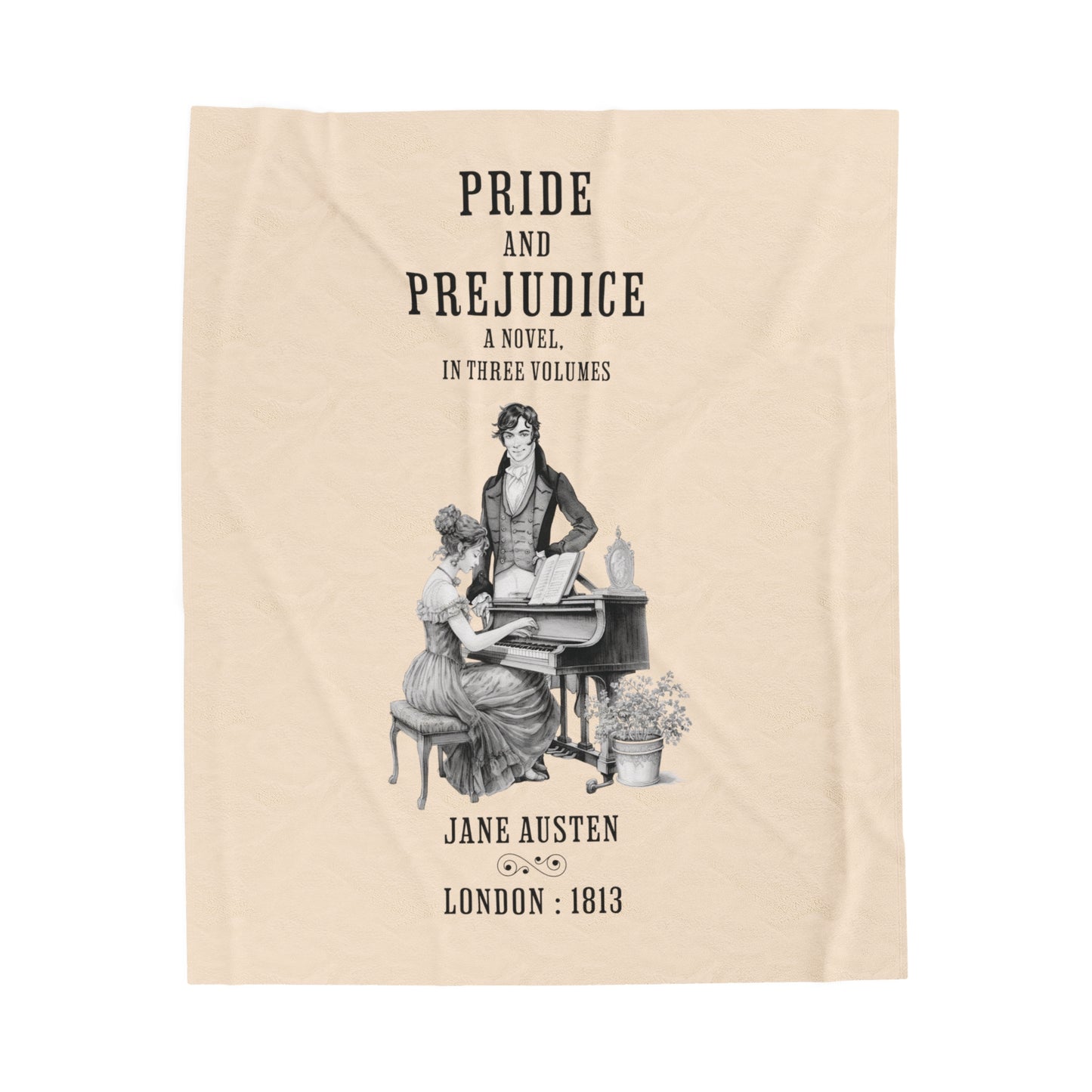 Jane Austen Plush Throw Blanket, Pride And Prejudice Historical Romance Gift, Bookish Literary Jane Austen Fan Art, Gift for Her, Bookclub All Over Prints Printify 50" × 60"