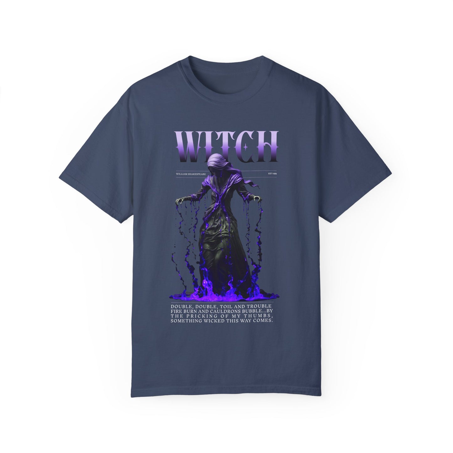 Witchy Vibes Unisex T-Shirt Shakespeare Fan Shirt MacBeth Witches Gothic Dark Literature Lover Gift Dark Academia Renfaire Festival Shirt T-Shirt Printify Midnight S