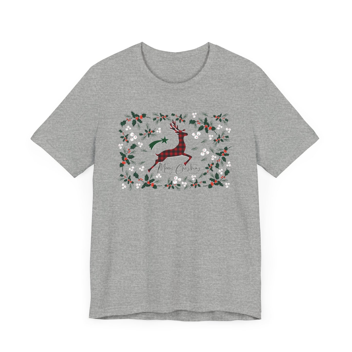 Merry Christmas Plaid Reindeer Shirt, Country Reindeer Shirt, Christmas Family Shirt, Christmas Shirt, Merry Christmas Shirt, Christmas Gift T-Shirt Printify