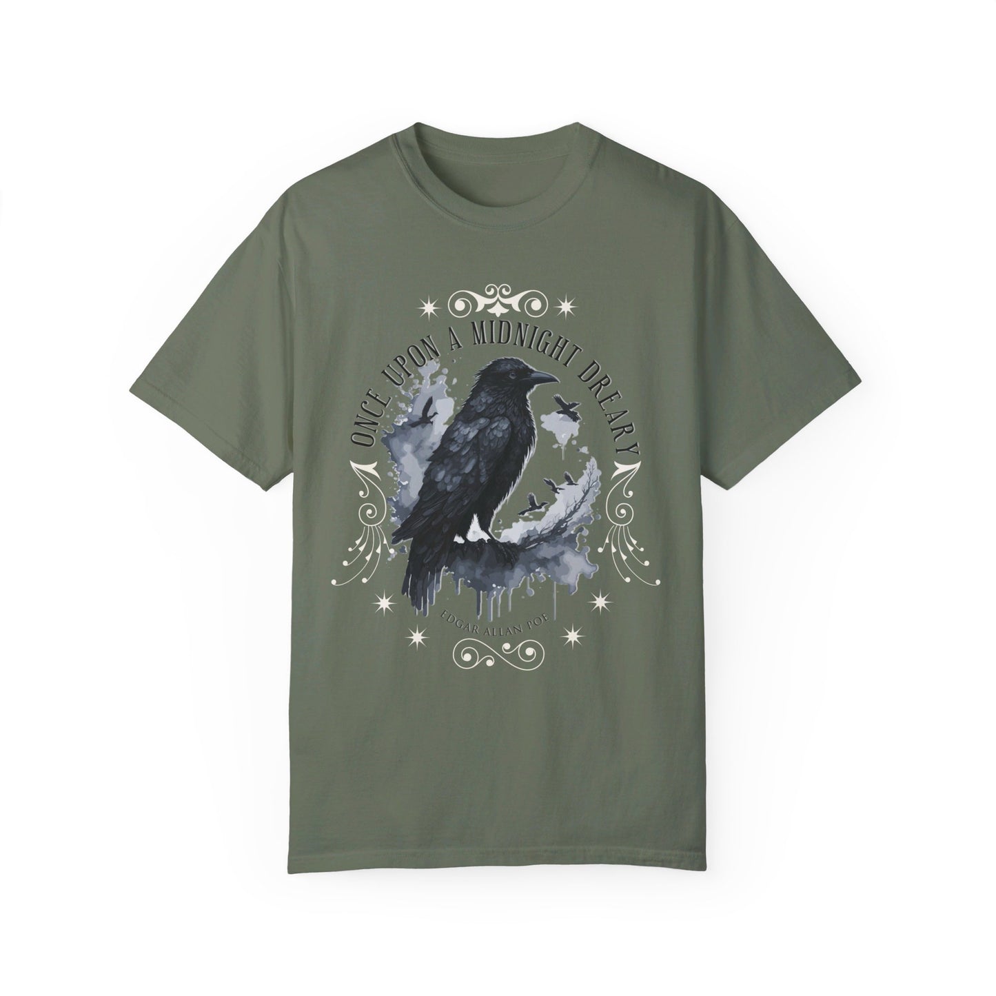 Edgar Allan Poe Shirt, The Raven Nevermore Poet, Poetry Lover Tee, Book, Reading Lover Shirt, Gothic, Light Academia Gifts, Comfort Colours T-Shirt Printify Moss S