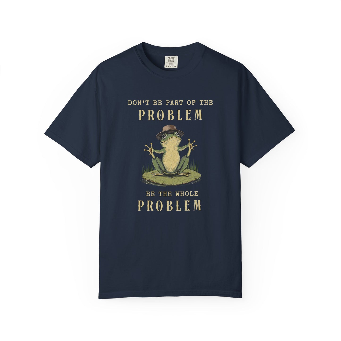 Funny Frog T-Shirt Retro Self Care Froggy Meme Shirt Vintage Frog And Toad Aesthetic Frog Lover Gift For Her Birthday Viral Trendy Shirt T-Shirt Printify Navy S