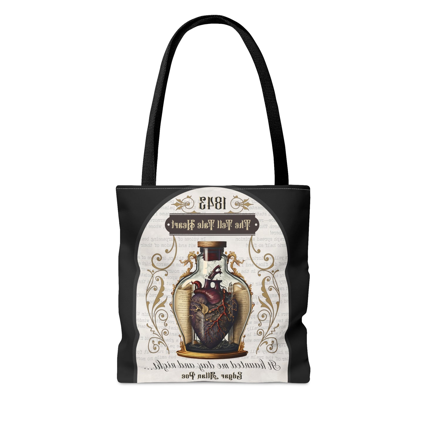 Edgar Allan Poe Tote Bag, The Tell Tale Heart, Vintage Poetry Lover Shoulder Bag, Dark Academia, Literary Bookish, Bookclub Gift, Autumn Bag Bags Printify