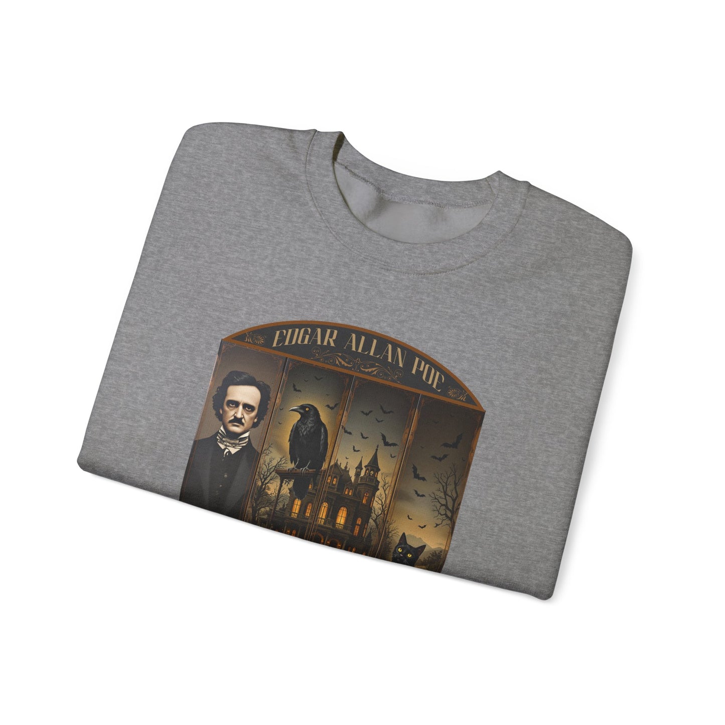 Edgar Allan Poe Sweatshirt The Raven Nevermore Gothic Horror Sweater Dark Academia Macabre Halloween Gift for Book Lovers Birthday Christmas