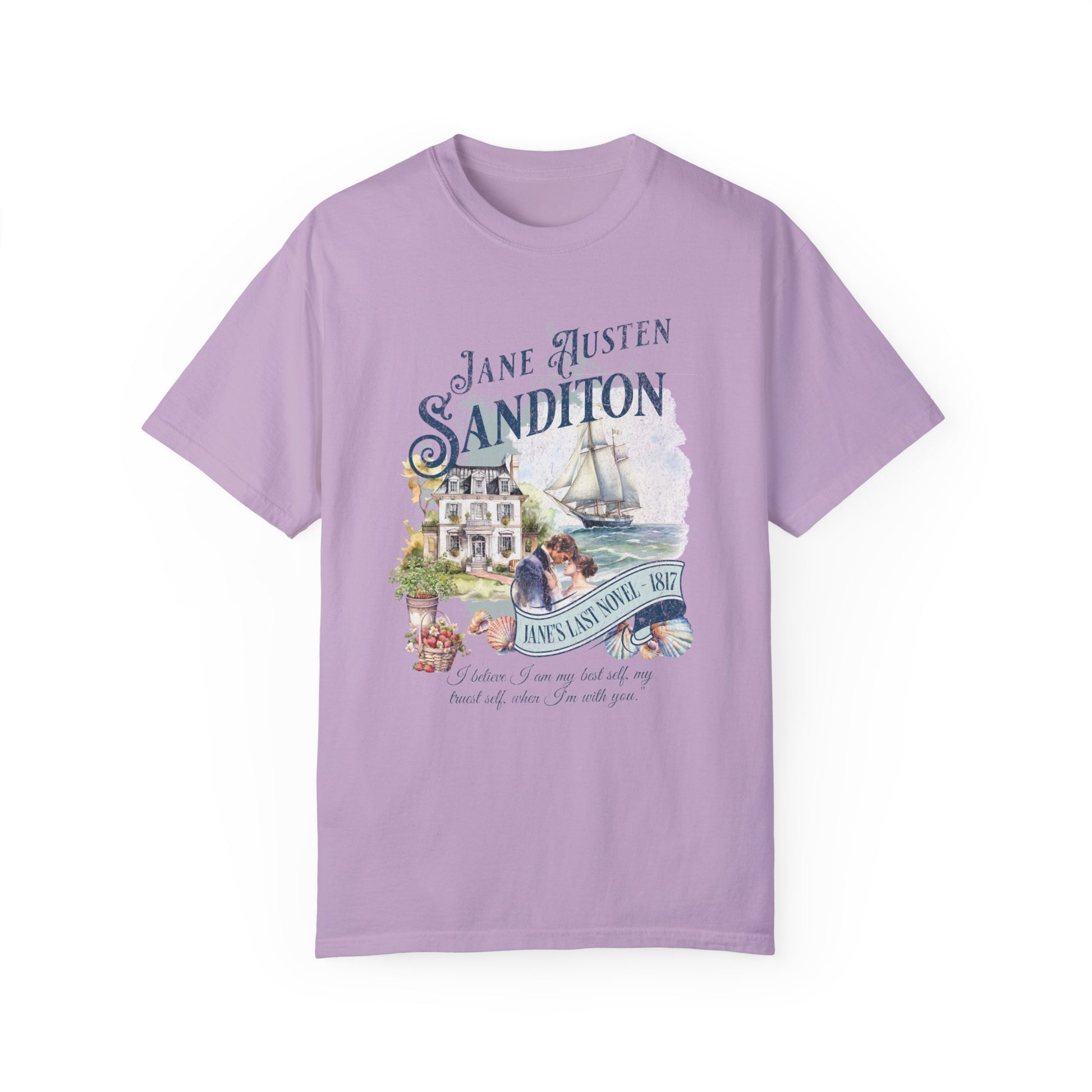 Sanditon Jane Austen Fan T-Shirt Historical Romance Reader Gift T-Shirt Printify Orchid S