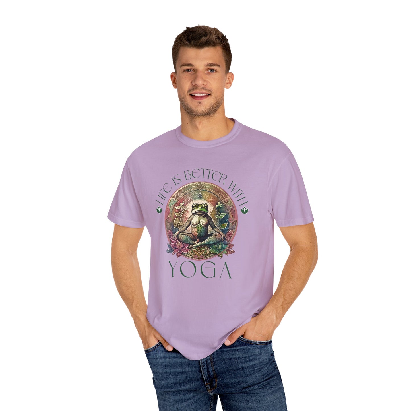 Green Yoga Frog Life Is Better With Yoga Unisex T-Shirt, Casual Wear, Highlander Fan Gift,