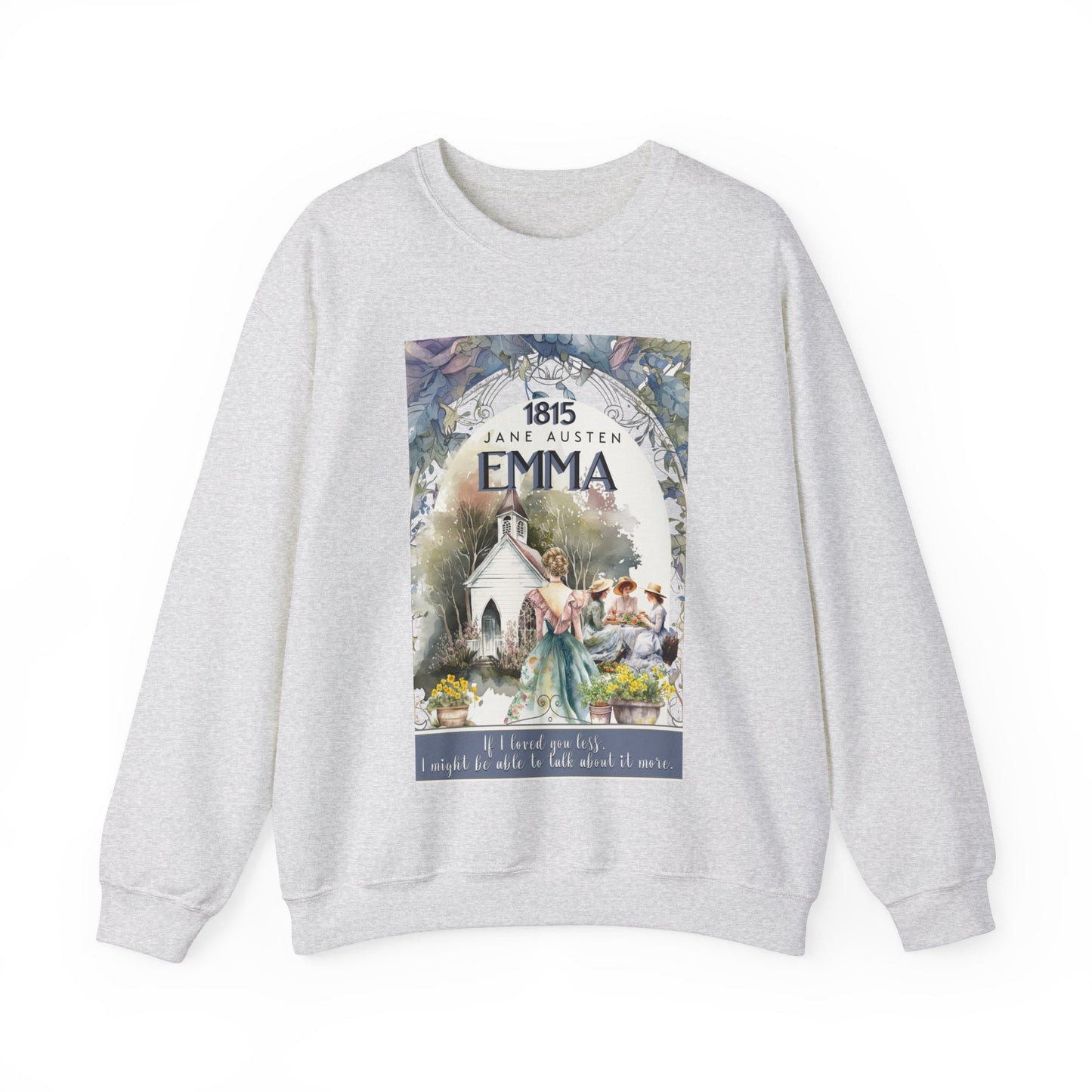 Jane Austen Sweatshirt, Emma Historical Romance Sweater, Bookish Literary Jane Austen Fan Art Gift, Gift for Her, Bookclub Shirt Sweatshirt Printify S Ash