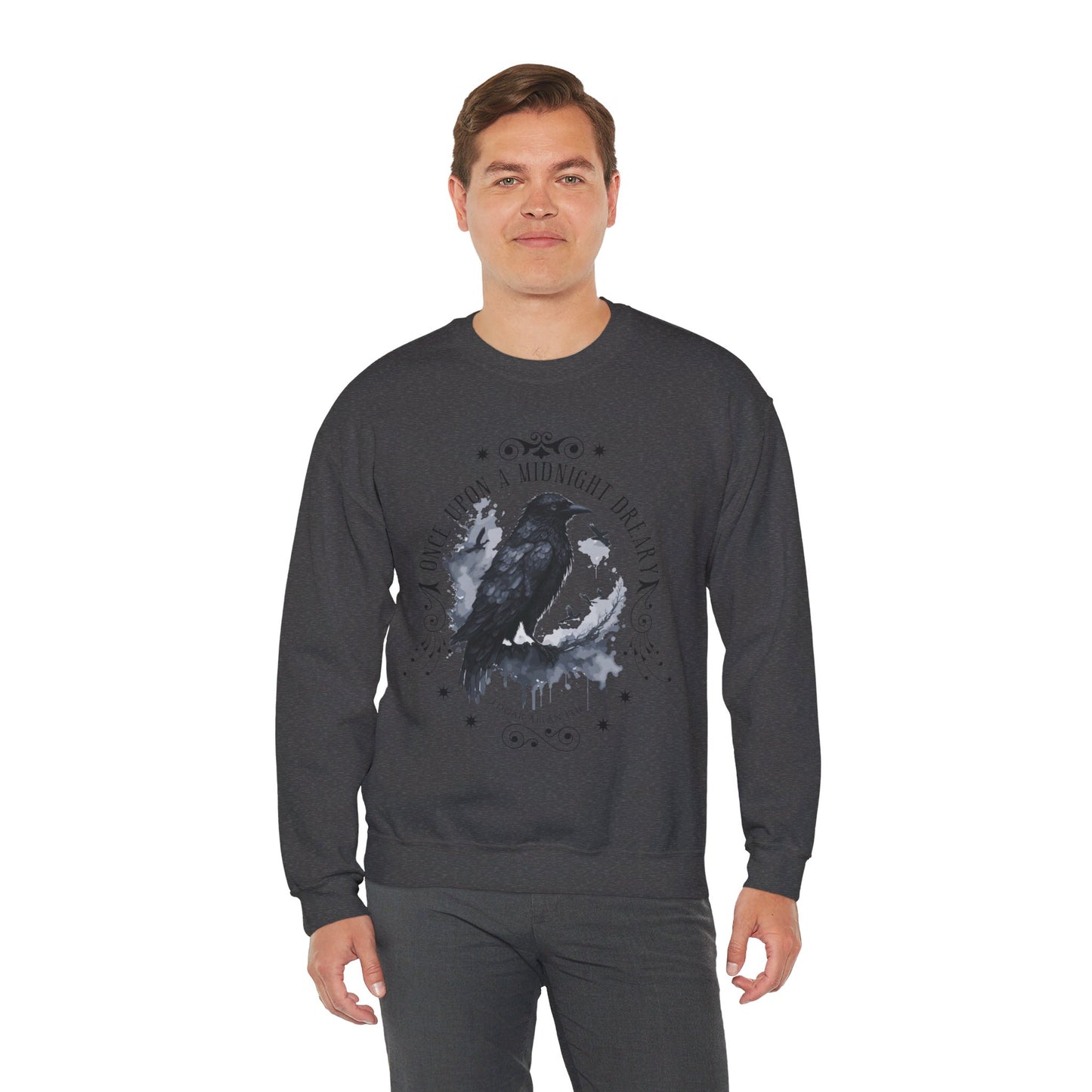 Edgar Allan Poe, The Raven Sweatshirt, Poet, Poetry Lover Sweater, Book Lover, Haunting Gothic Gift, Light, Dark Academia, Horror Movie Top Sweatshirt Printify