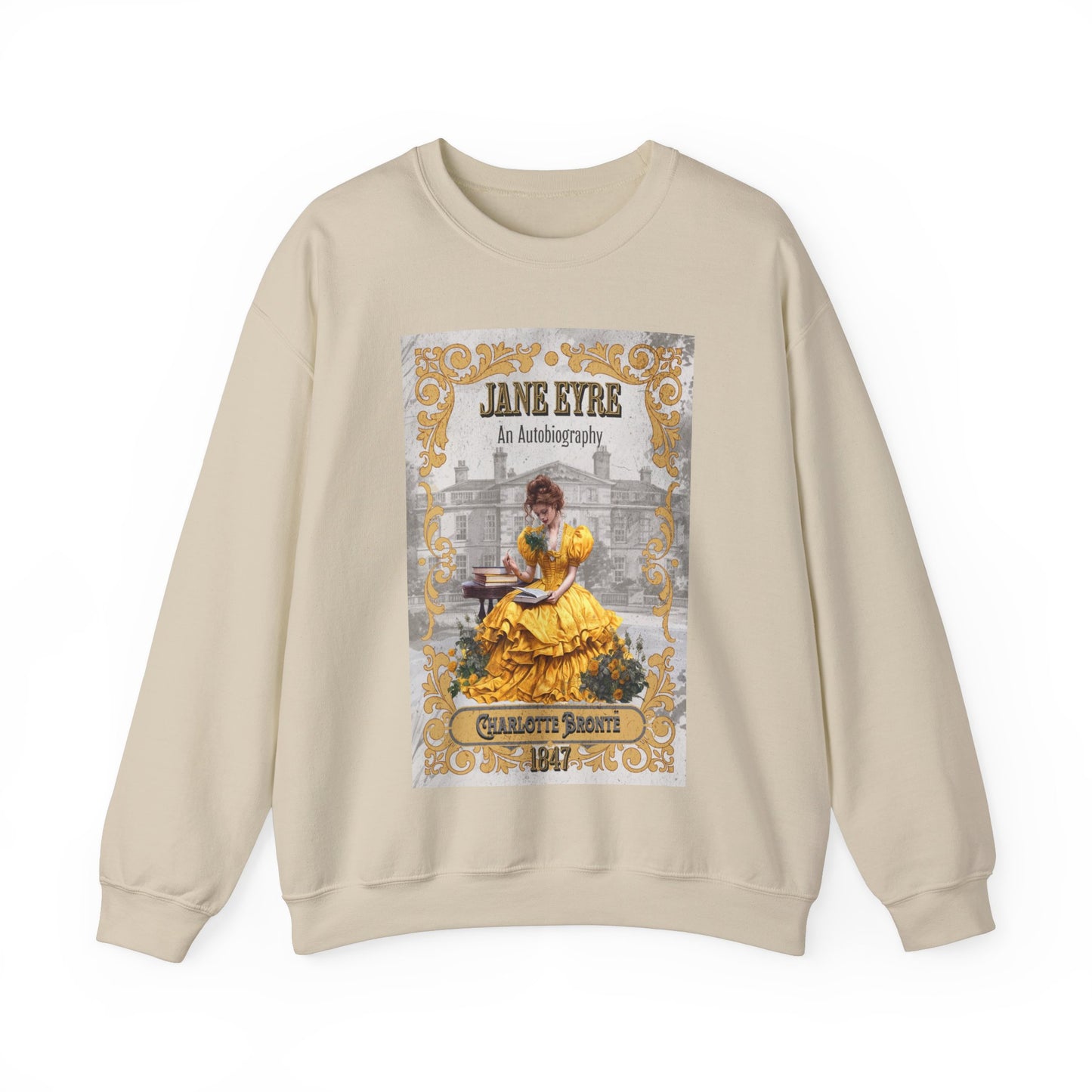 Jane Eyre Sweatshirt, Charlotte Brontë Historical Romance Sweater, Bookish Literary Brontë Sisters Fan Art Gift, Gift for Her, Readers, Sweatshirt Printify S Sand