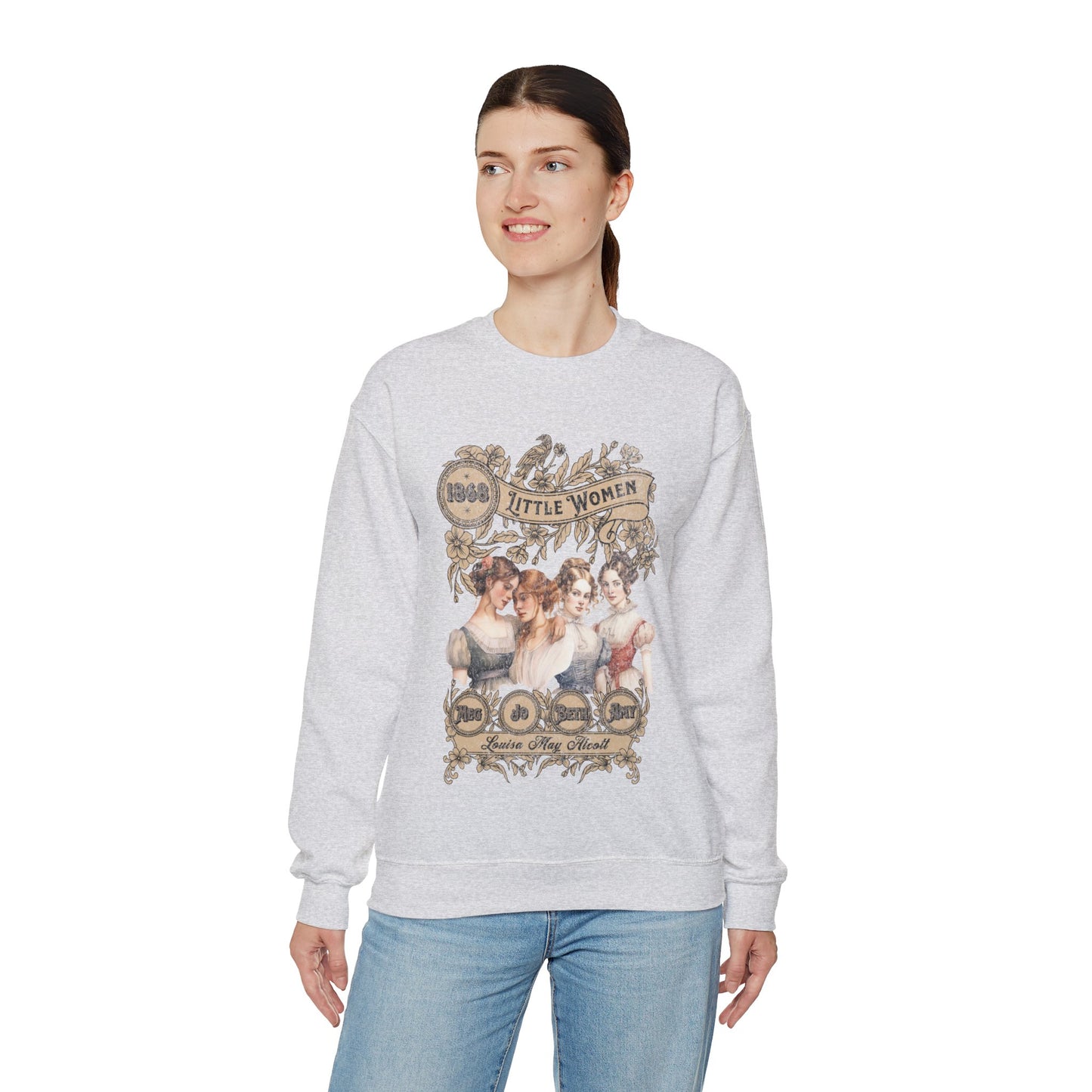 Little Women Sweatshirt, Louisa May Alcott Historical Romance Sweater, Bookish Literary Fan Art Gift, Gift for Her, Bookclub Crewneck Shirt Sweatshirt Printify