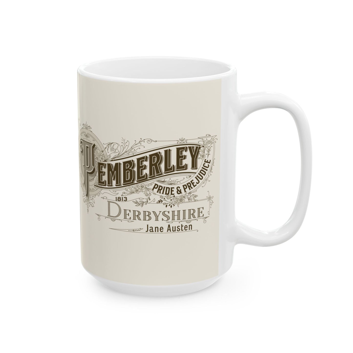 Pemberley Coffee Mug Jane Austen Gift Pride & Prejudice Gift For Jane Austen Fan Bookish Bookclub Gift Pemberly Derbyshire Fitzwilliam Darcy Mug Printify
