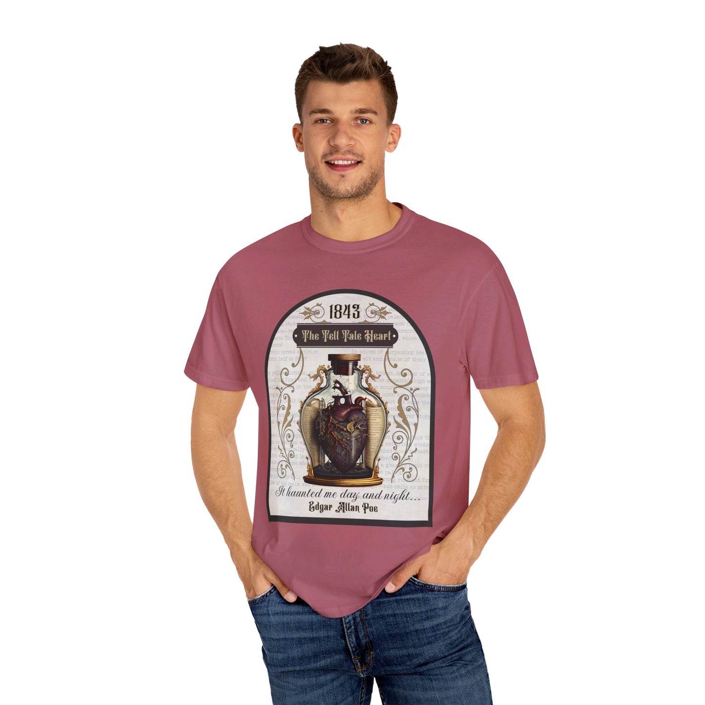 Edgar Allan Poe Shirt, The Tell Tale Heart Tee, Book, Reading Lover Shirt, Halloween, Gothic, Light Academia Gifts, Comfort Colours TShirt T-Shirt Printify