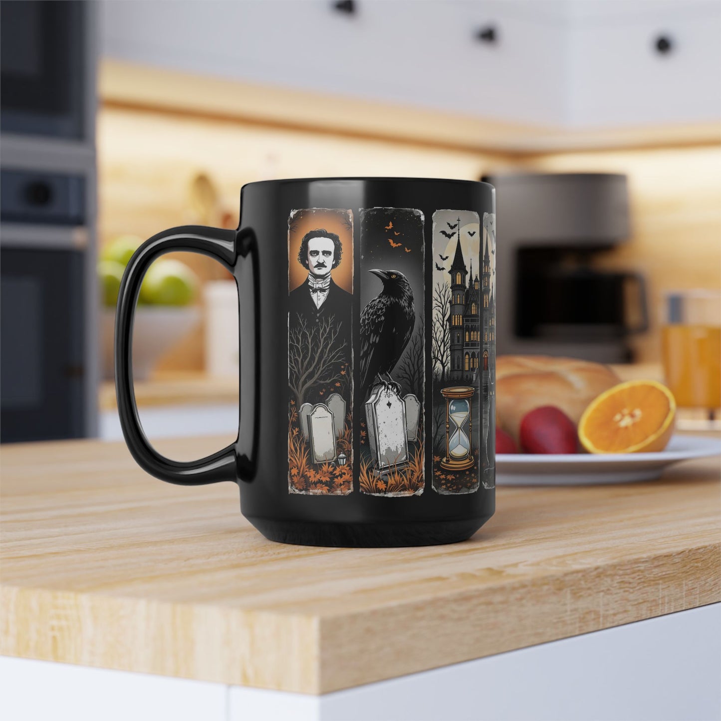 Edgar Allan Poe Mug Gothic Literary Gift For Book Lover Dark Academia Macabre Fall Coffee Cup Halloween Poetember Party Gift For Bookclub Mug Printify