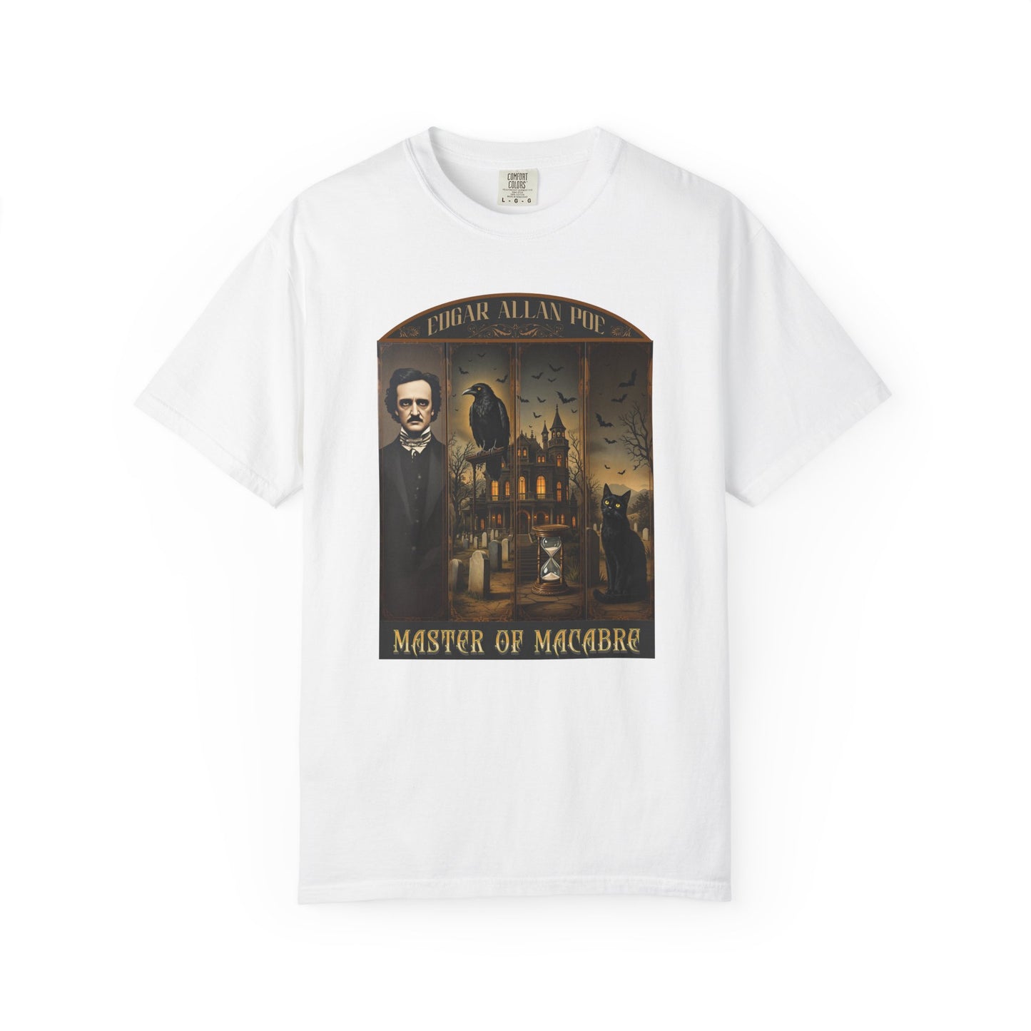 Edgar Allan Poe T-Shirt Gothic Graphic Tee The Raven Nevermore Quote Horror Literature Shirt Dark Academia Aesthetic Halloween Party Gift T-Shirt Printify White S