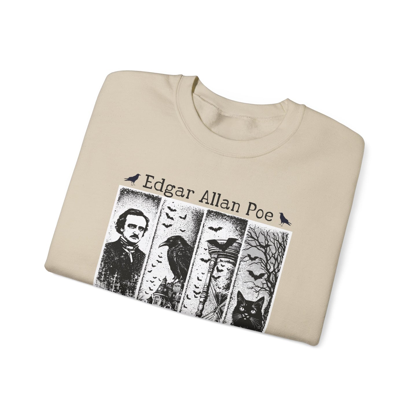 Edgar Allan Poe Sweatshirt The Raven Nevermore Gothic Horror Sweater Dark Academia Macabre Halloween Gift for Book Lovers Birthday Christmas Sweatshirt Printify
