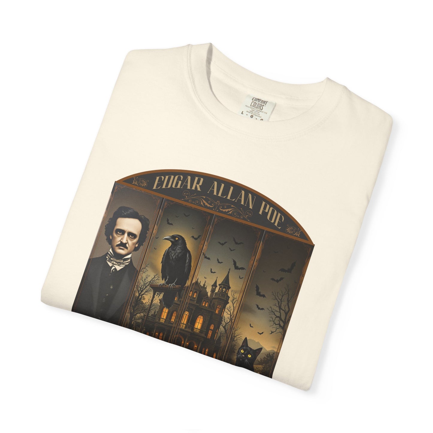 Edgar Allan Poe T-Shirt Gothic Graphic Tee The Raven Nevermore Quote Horror Literature Shirt Dark Academia Aesthetic Halloween Party Gift T-Shirt Printify