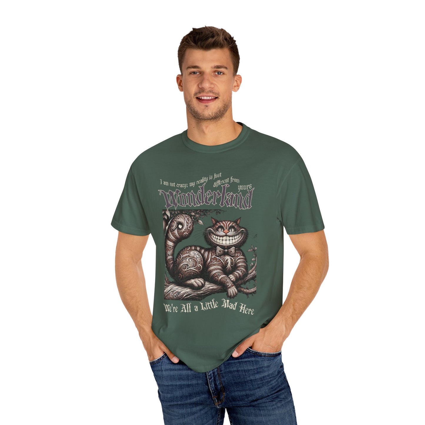 Cheshire Cat Alice in Wonderland TShirt Comfort Colors Oversized T-Shirt Dark Academia Mad Hatter Tea Party Bookish Book Lover Booktok Gift