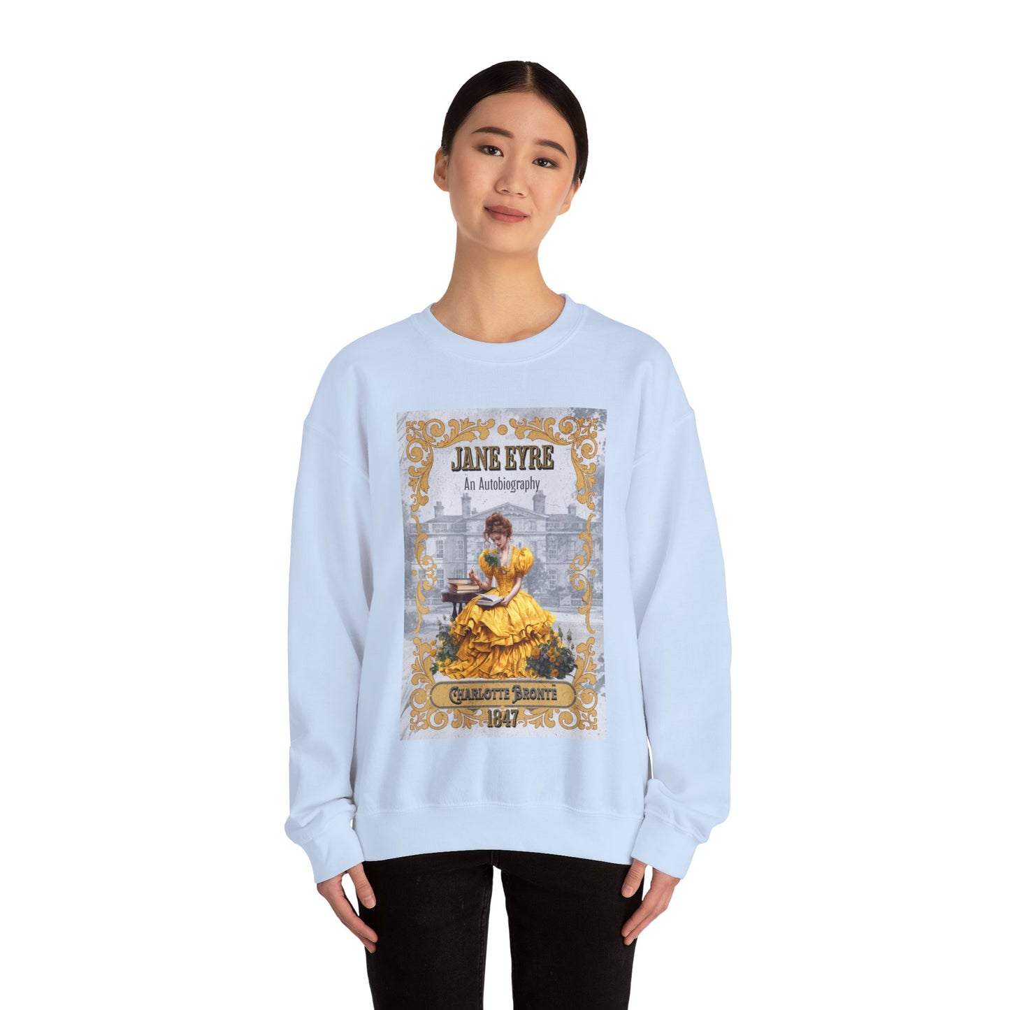 Jane Eyre Sweatshirt, Charlotte Brontë Historical Romance Sweater, Bookish Literary Brontë Sisters Fan Art Gift, Gift for Her, Readers, Sweatshirt Printify