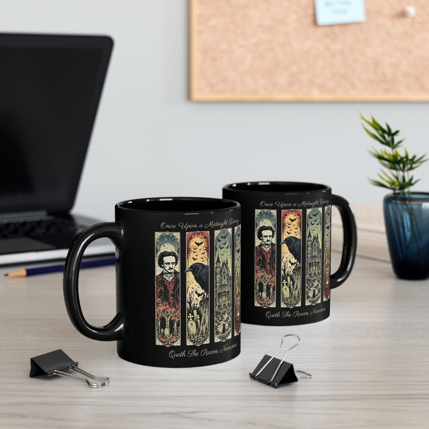 Edgar Allan Poe Mug Gothic Literary Gift For Book Lover Dark Academia Macabre Fall Coffee Cup Halloween Poetember Party Gift For Bookclub Mug Printify