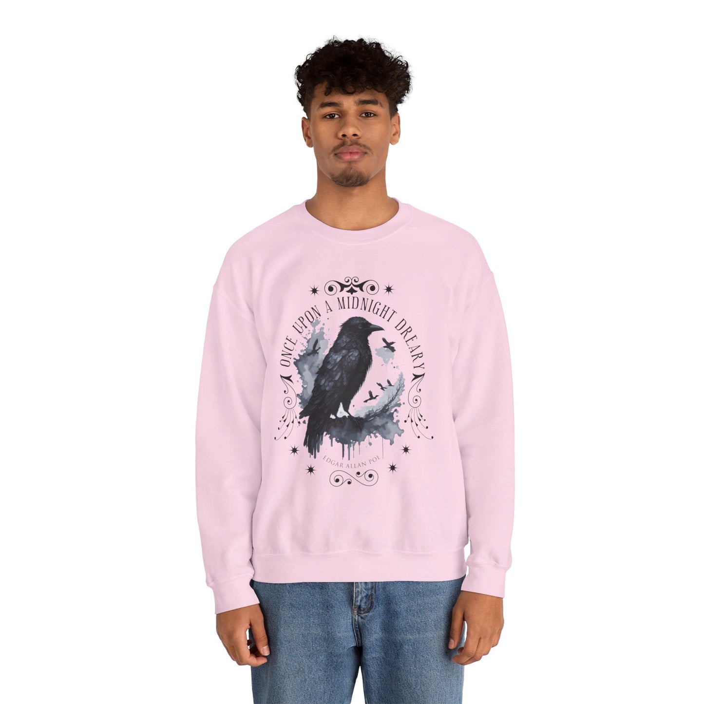 Edgar Allan Poe, The Raven Sweatshirt, Poet, Poetry Lover Sweater, Book Lover, Haunting Gothic Gift, Light, Dark Academia, Horror Movie Top Sweatshirt Printify