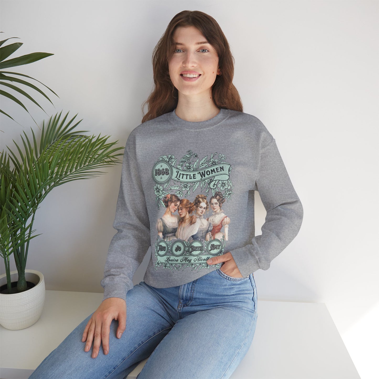 Little Women Sweatshirt, Louisa May Alcott Historical Romance Sweater, Bookish Literary Fan Art Gift, Gift for Her, Bookclub Crewneck Shirt Sweatshirt Printify