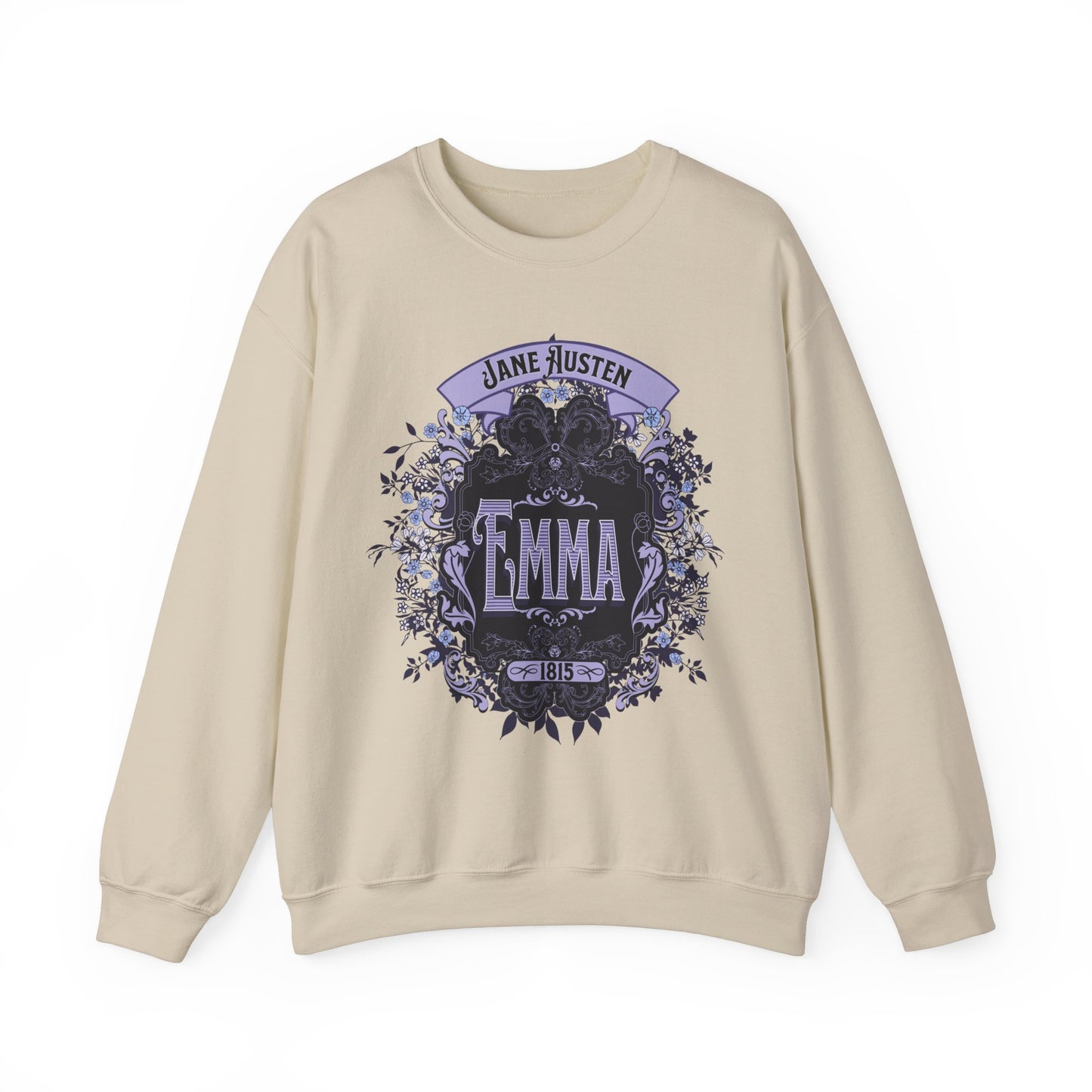 Jane Austen Sweatshirt, Emma Historical Romance Sweater, Bookish Literary Jane Austen Fan Art Gift, Gift for Her, Bookclub Shirt Sweatshirt Printify S Sand
