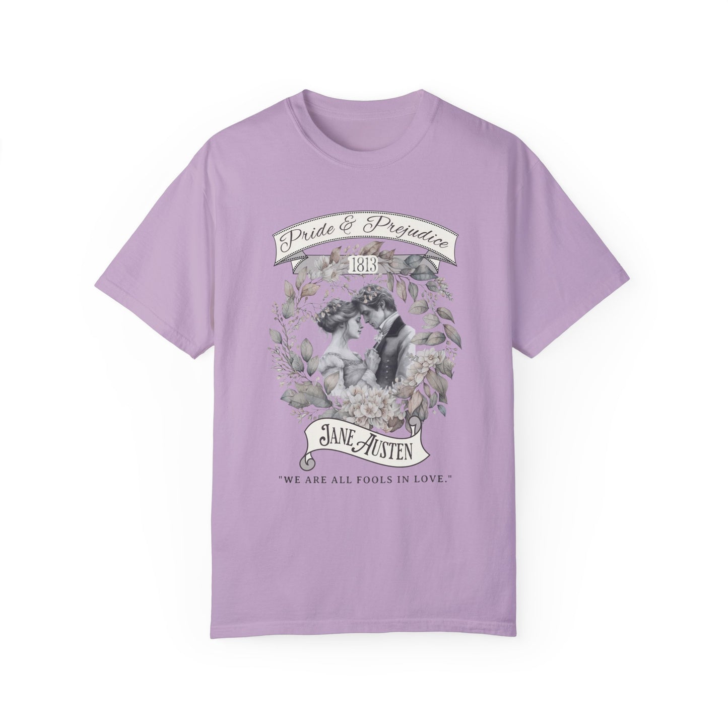 Pride and Prejudice T-Shirt Jane Austen Historical Romance Reader T-Shirt Printify Orchid S