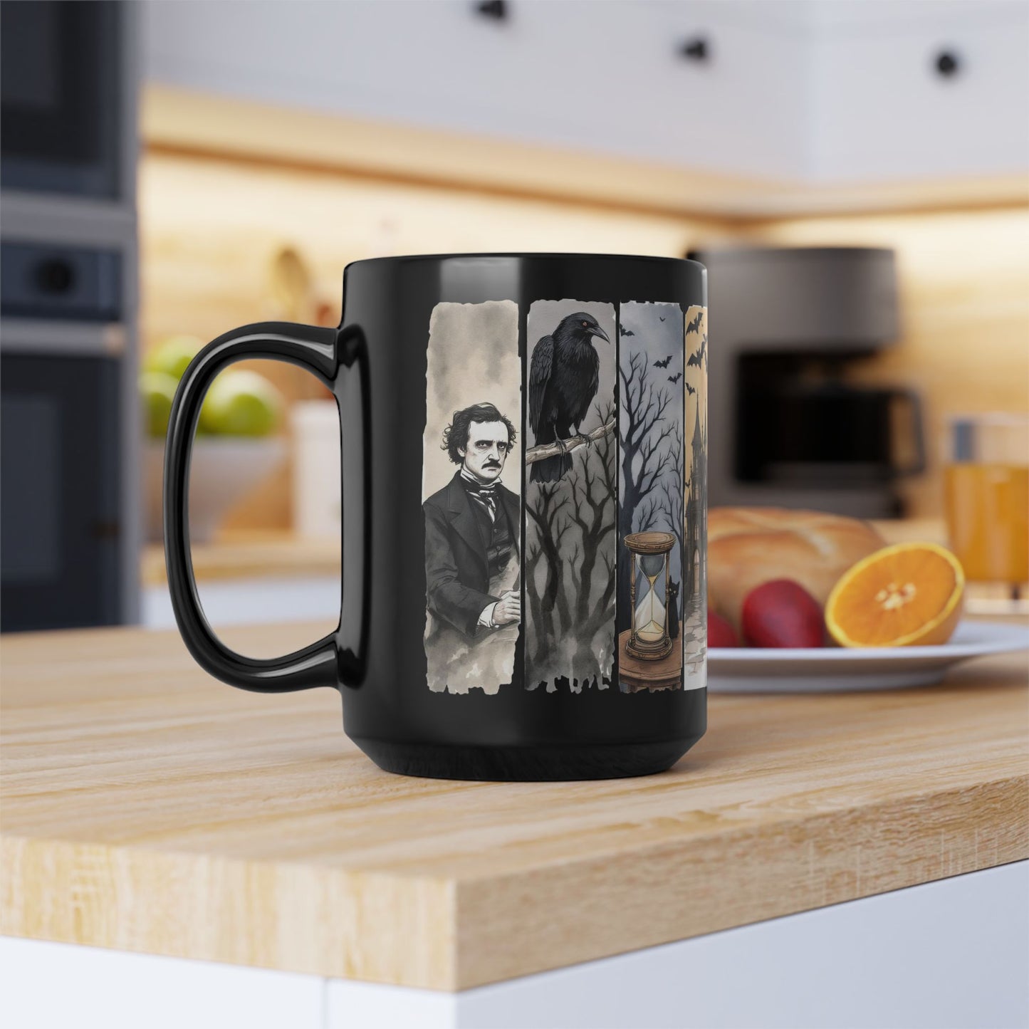 Edgar Allan Poe Mug Gothic Literary Gift For Book Lover Dark Academia Macabre Fall Coffee Cup Halloween Poetember Party Gift For Bookclub Mug Printify