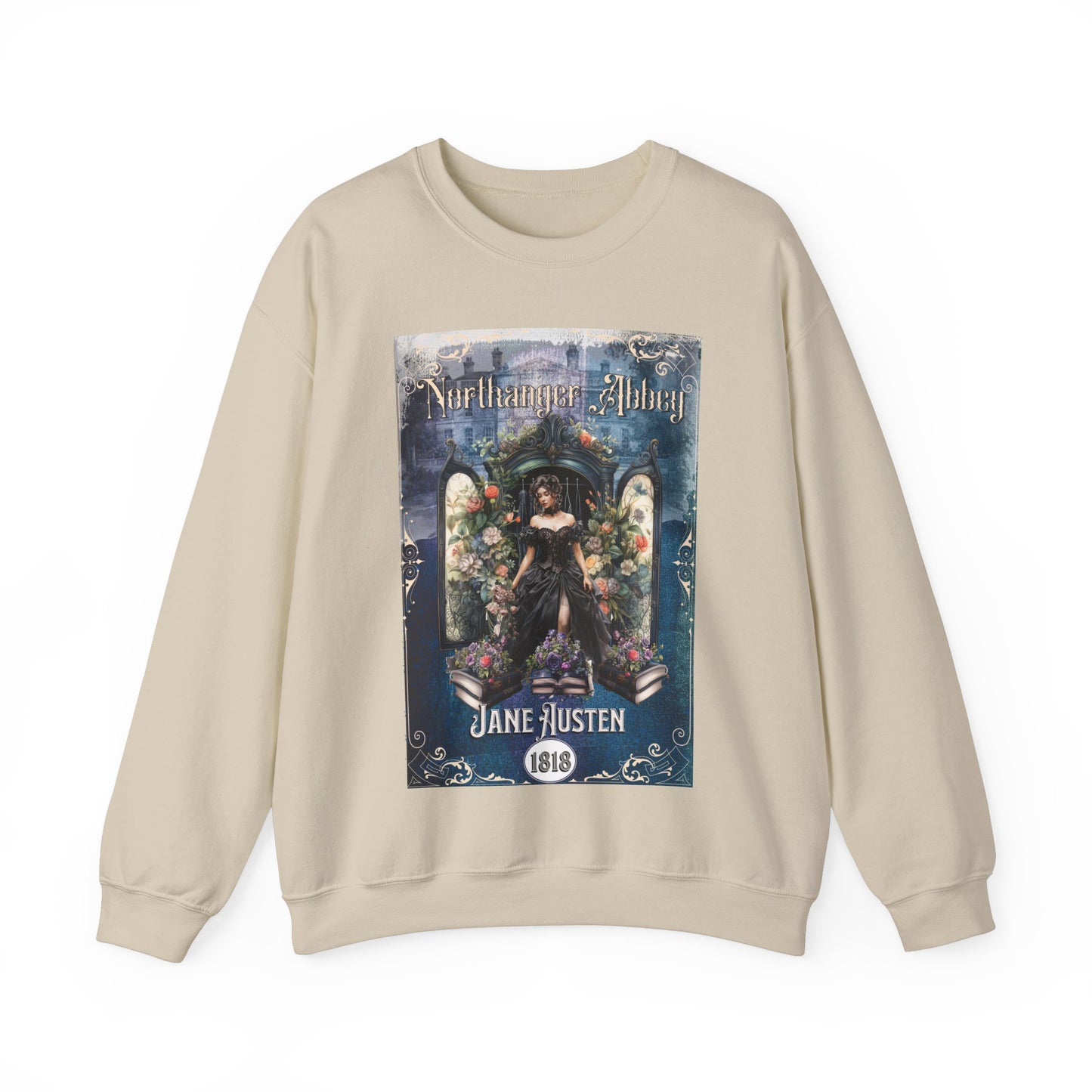 Jane Austen Sweatshirt, Northanger Abbey Historical Romance Sweater, Bookish Literary Jane Austen Fan Art Gift, Gift for Her, Bookclub Shirt Sweatshirt Printify S Sand