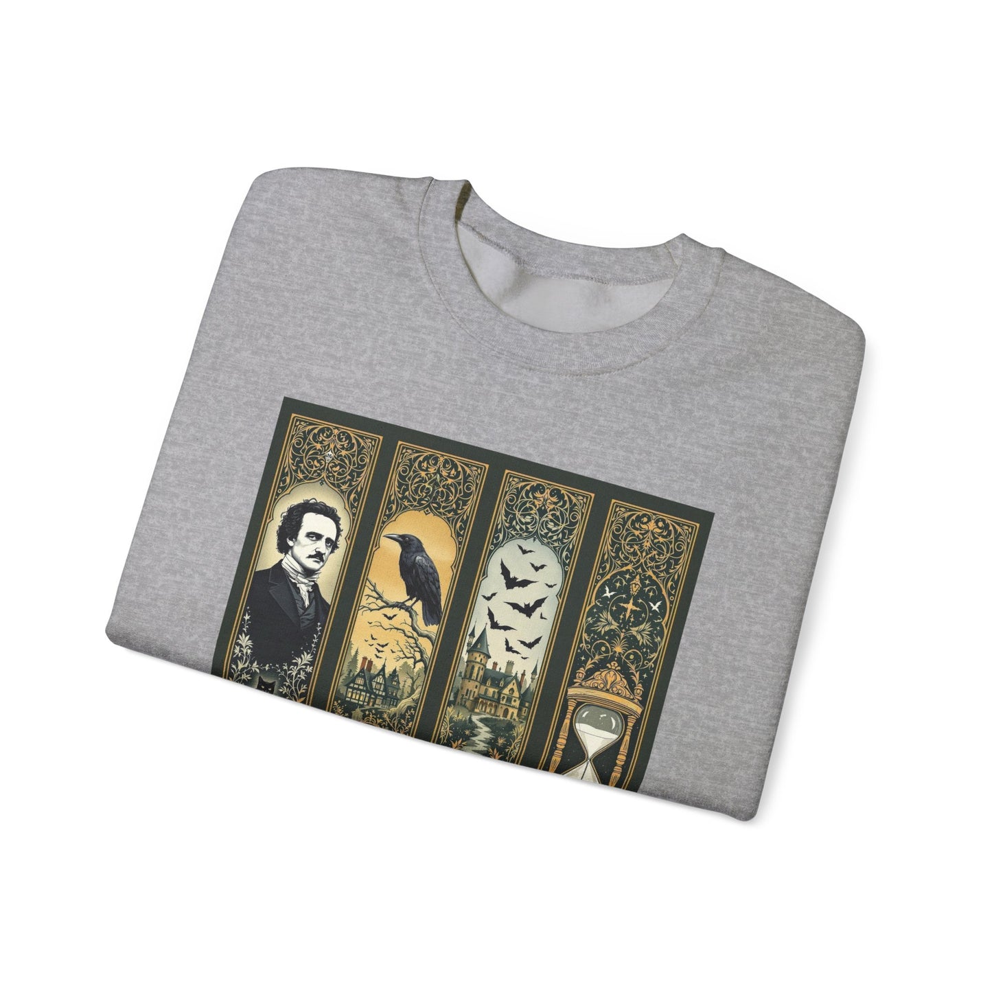 Edgar Allan Poe Sweatshirt The Raven Nevermore Gothic Horror Sweater Dark Academia Macabre Halloween Gift for Book Lovers Birthday Christmas