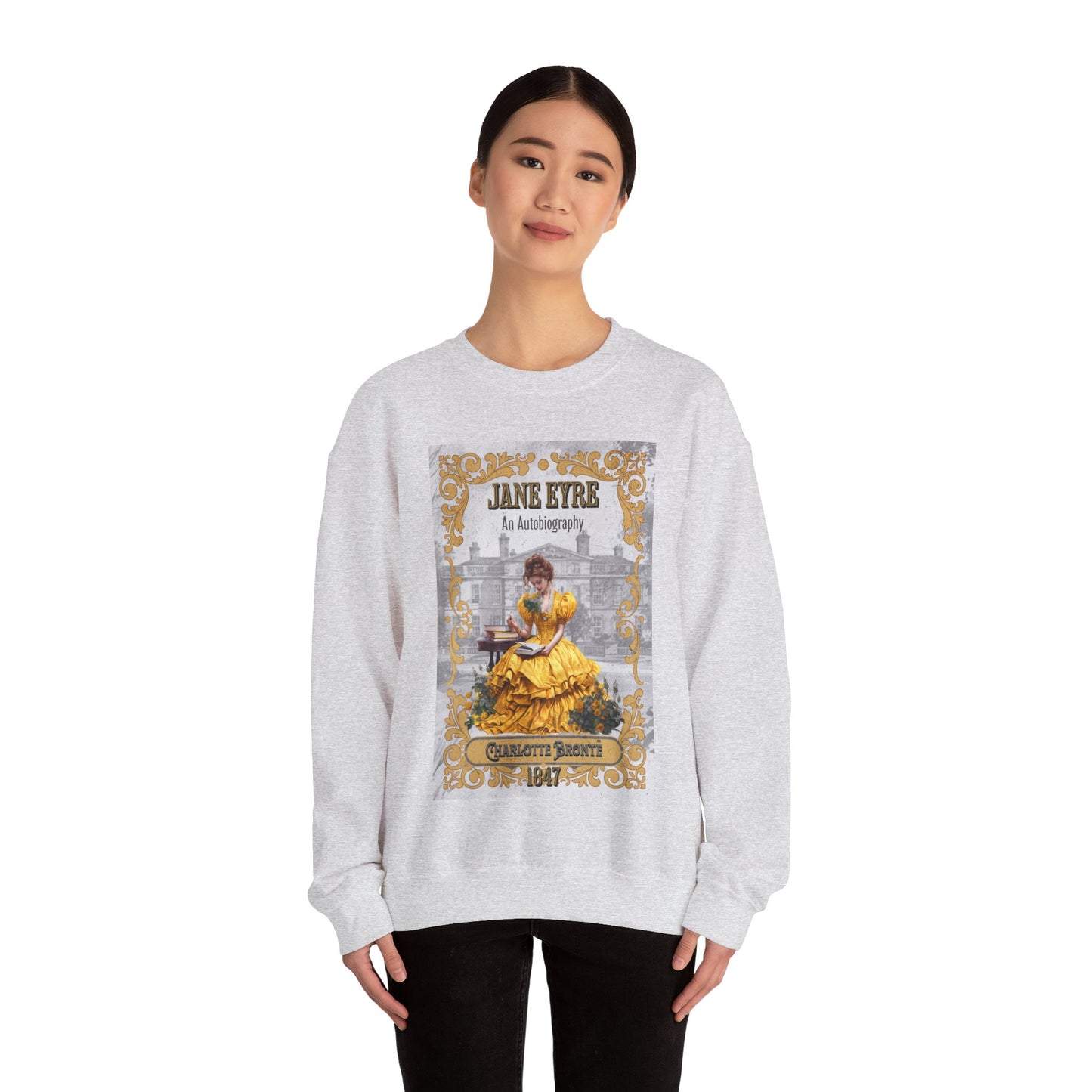 Jane Eyre Sweatshirt, Charlotte Brontë Historical Romance Sweater, Bookish Literary Brontë Sisters Fan Art Gift, Gift for Her, Readers, Sweatshirt Printify