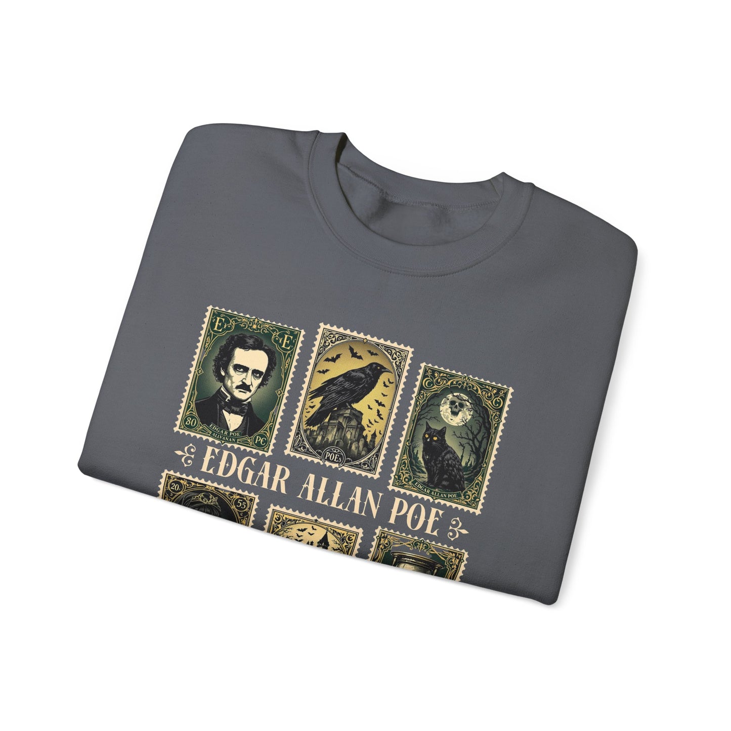 Edgar Allan Poe Sweatshirt The Raven Nevermore Gothic Horror Sweater Dark Academia Macabre Halloween Gift for Book Lovers Birthday Christmas