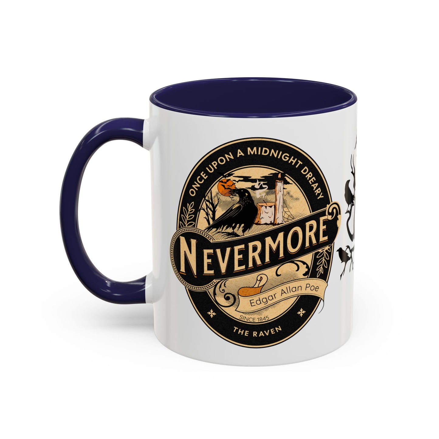 Edgar Allan Poe Coffee Mug, The Raven, Spooky Halloween Coffee, Tea Mug, Haunting Horror Movie Gift for Halloween, Dark Academia, Book Lover Mug Printify