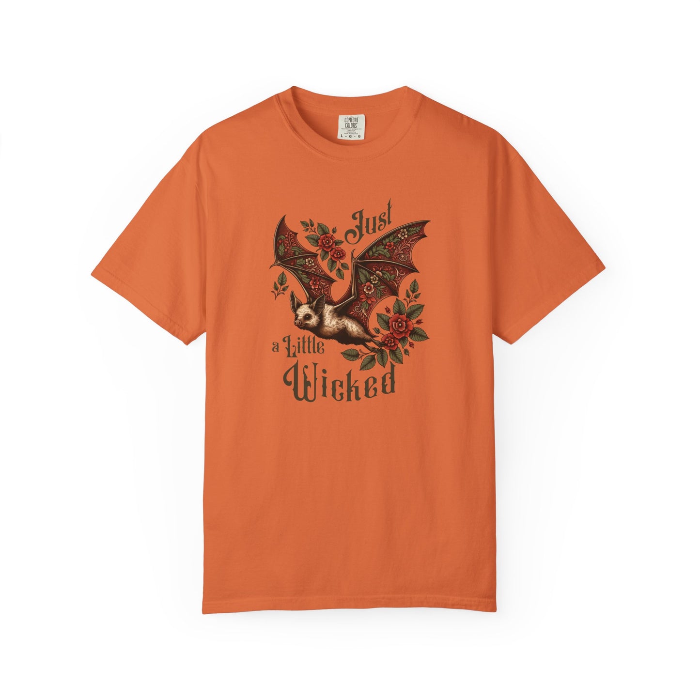 Bat Retro Goth TShirt Vintage Grunge Style Bat Shirt For Halloween Party Spooky Vibes Witchy Dark Academia Comfort Colors Oversized Shirt T-Shirt Printify Burnt Orange S